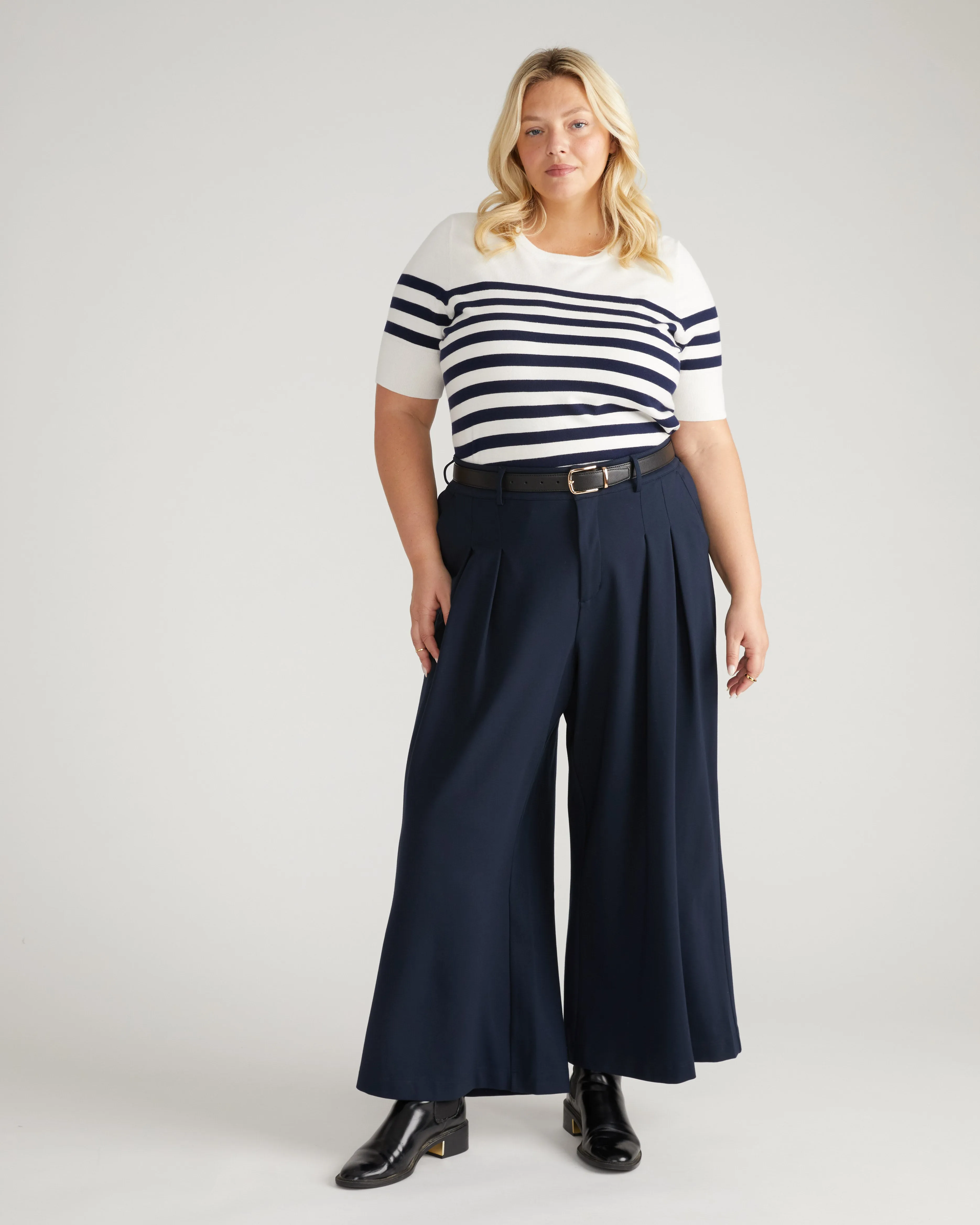 Palais Wide Leg Ponte Pants - Navy sold by Universal Standard product image thumbnail 4