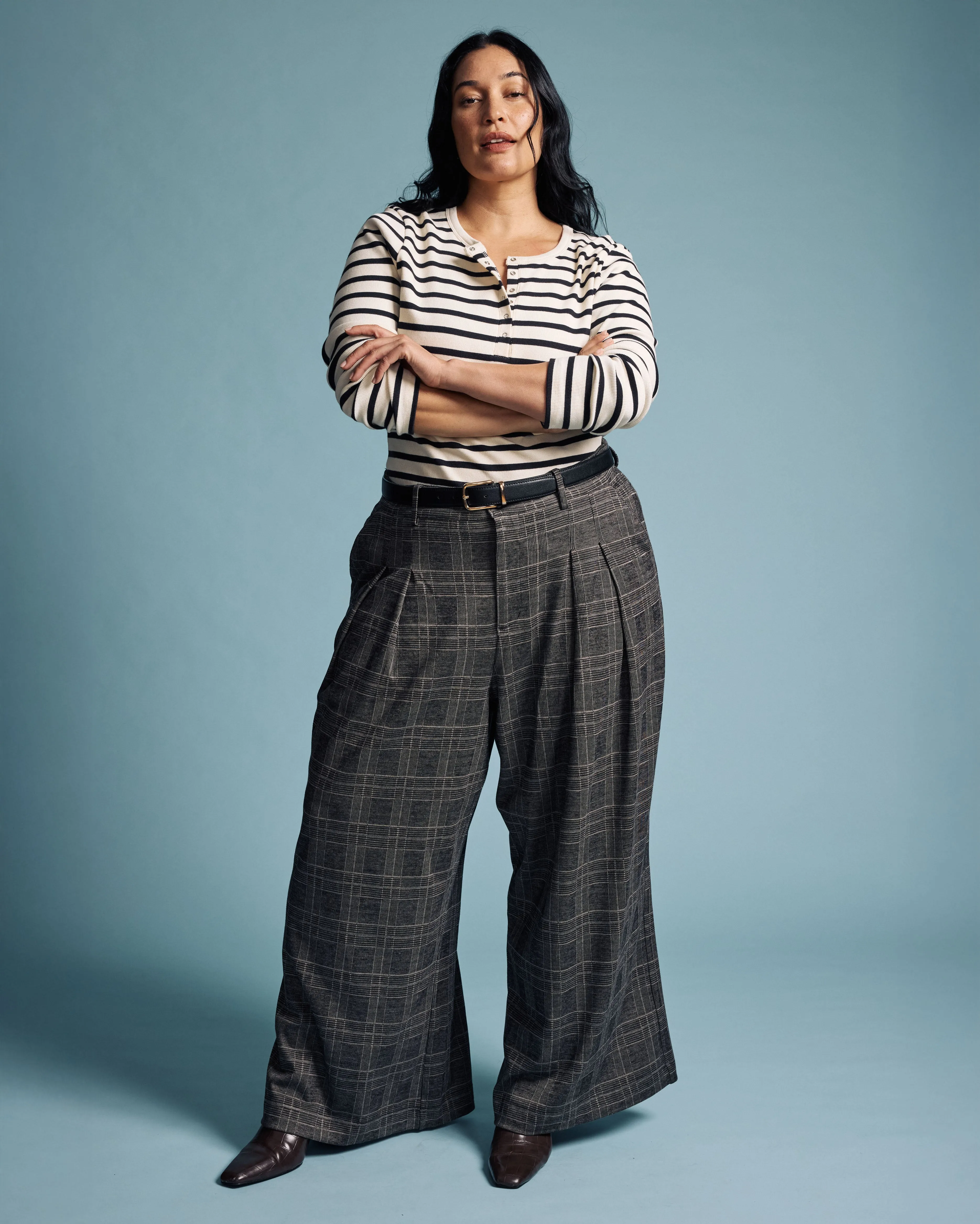 Palais Wide Leg Ponte Pants - British Plaid sold by Universal Standard product image thumbnail 3