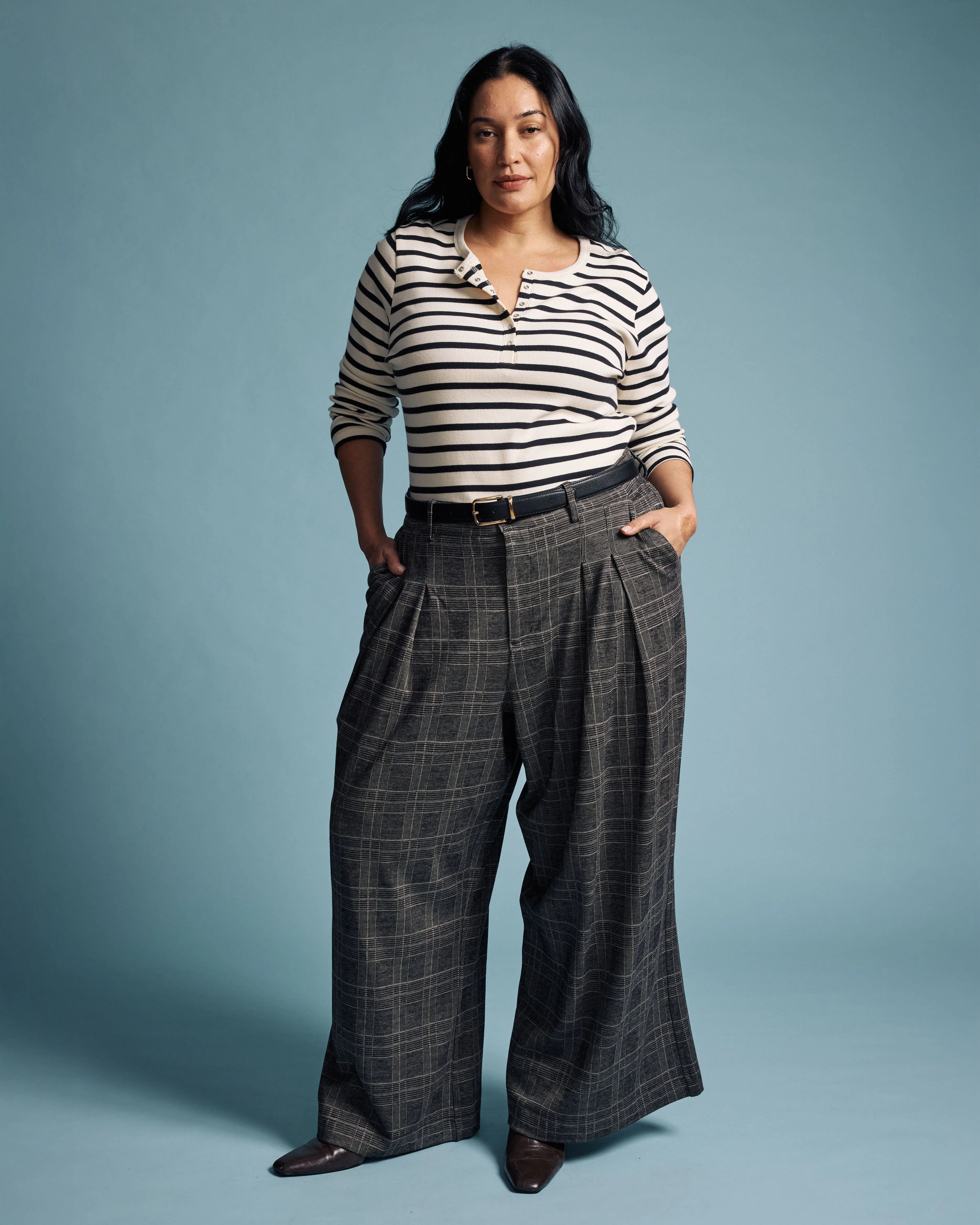 Palais Wide Leg Ponte Pants - British Plaid sold by Universal Standard product image thumbnail 2