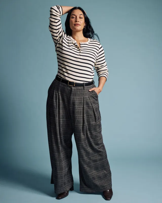 Palais Wide Leg Ponte Pants - British Plaid sold by Universal Standard