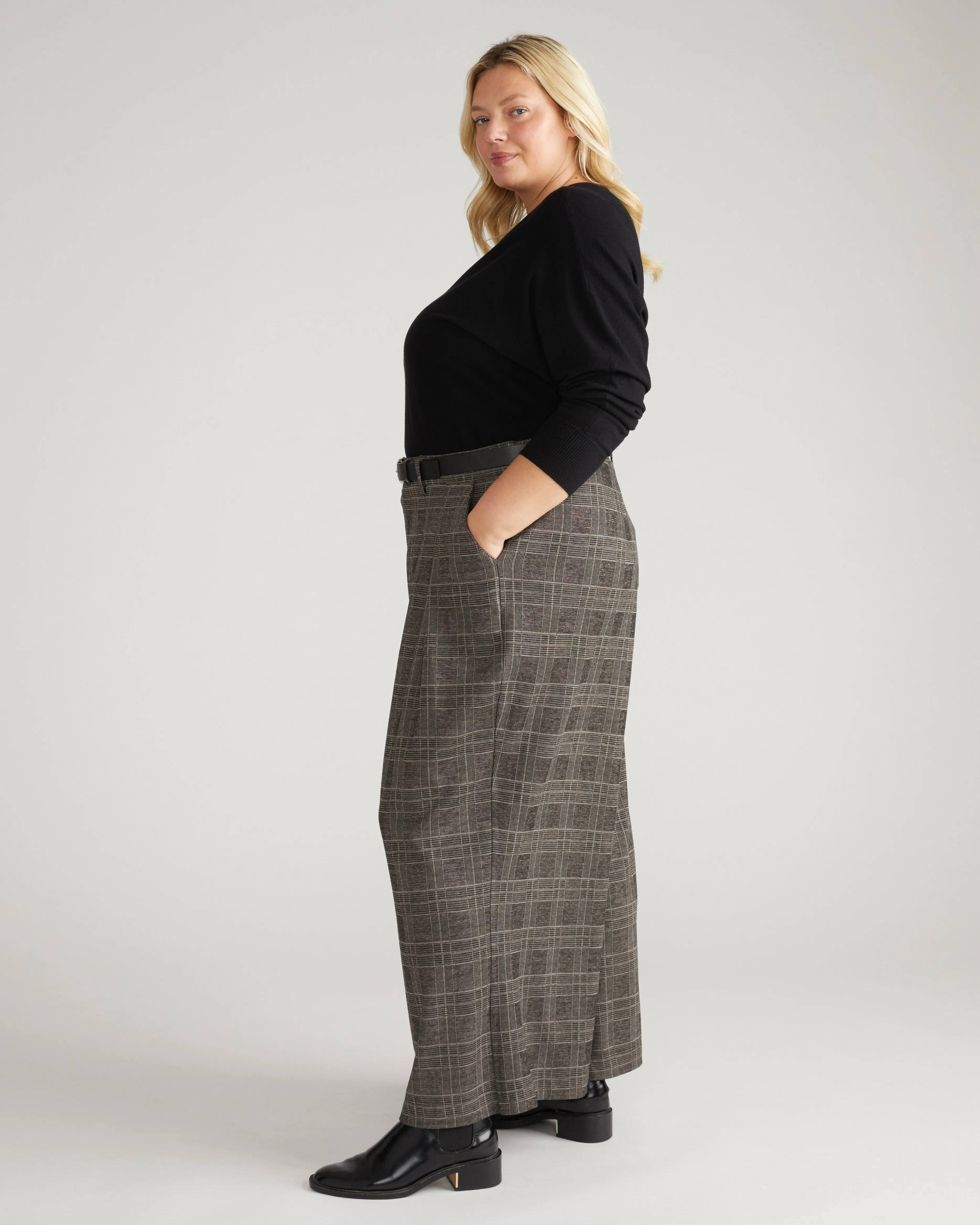 Palais Wide Leg Ponte Pants - British Plaid sold by Universal Standard product image thumbnail 5