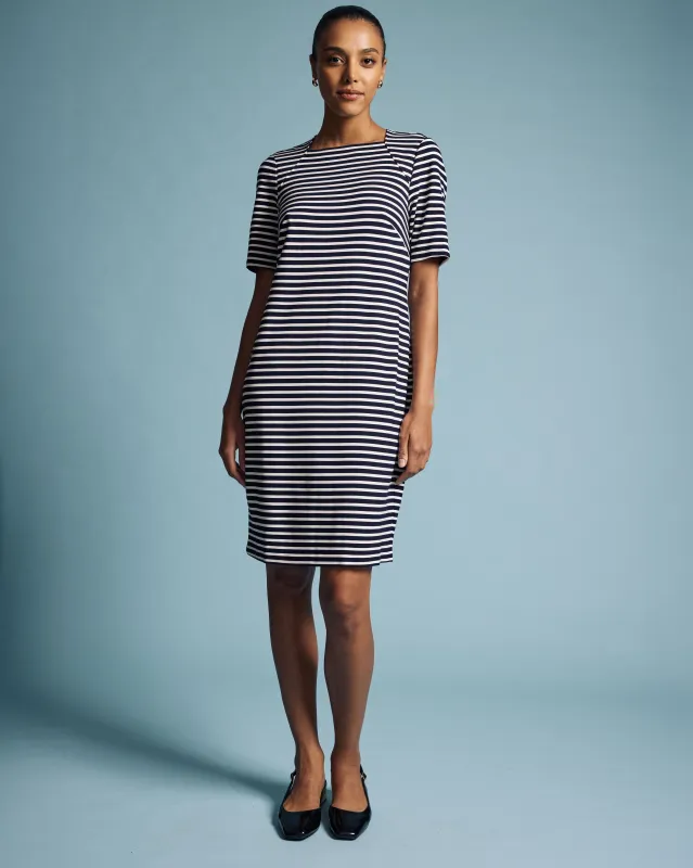Envelope Neck Ponte Dress - St. James Stripe sold by Universal Standard