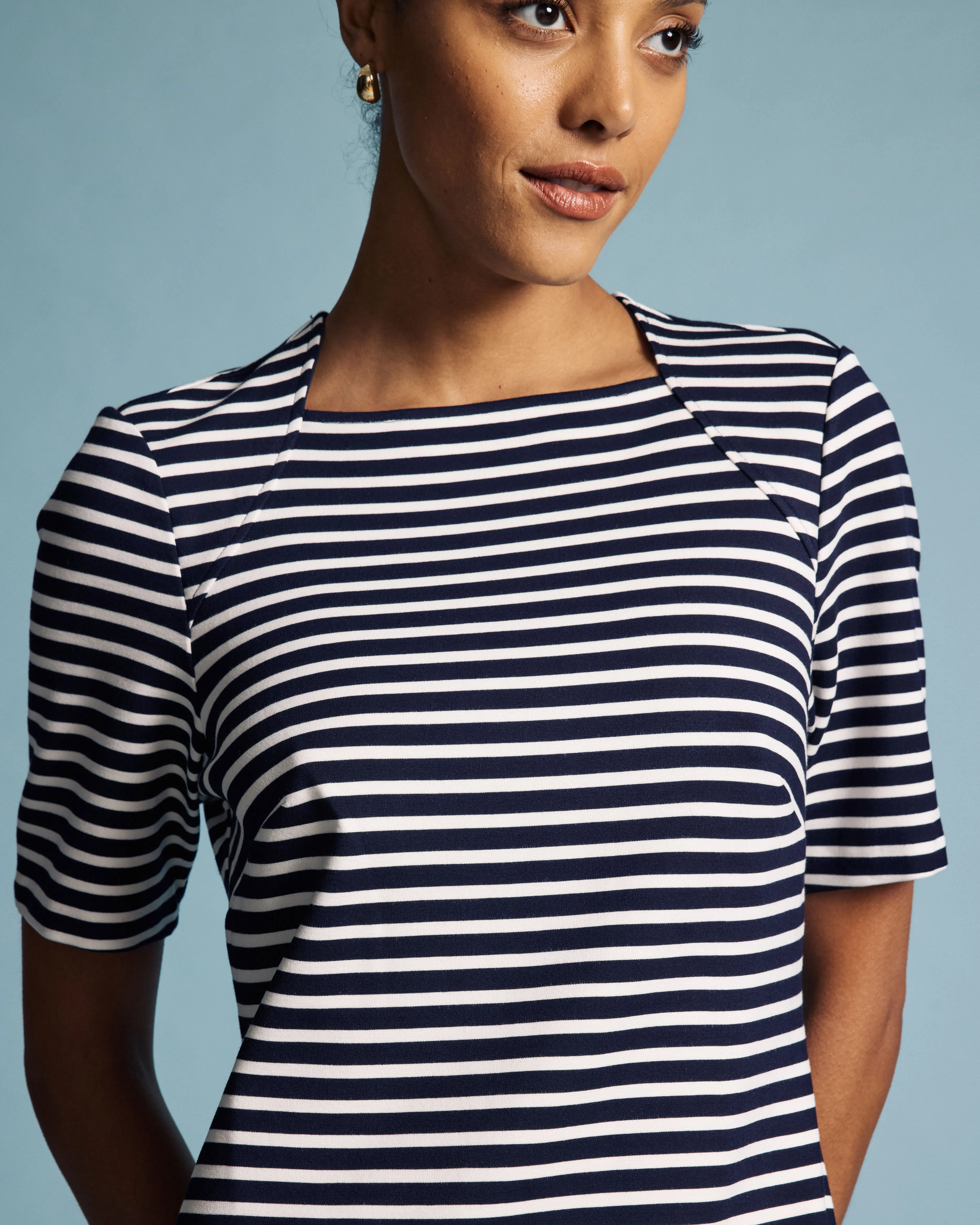 Envelope Neck Ponte Dress - St. James Stripe sold by Universal Standard product image thumbnail 3