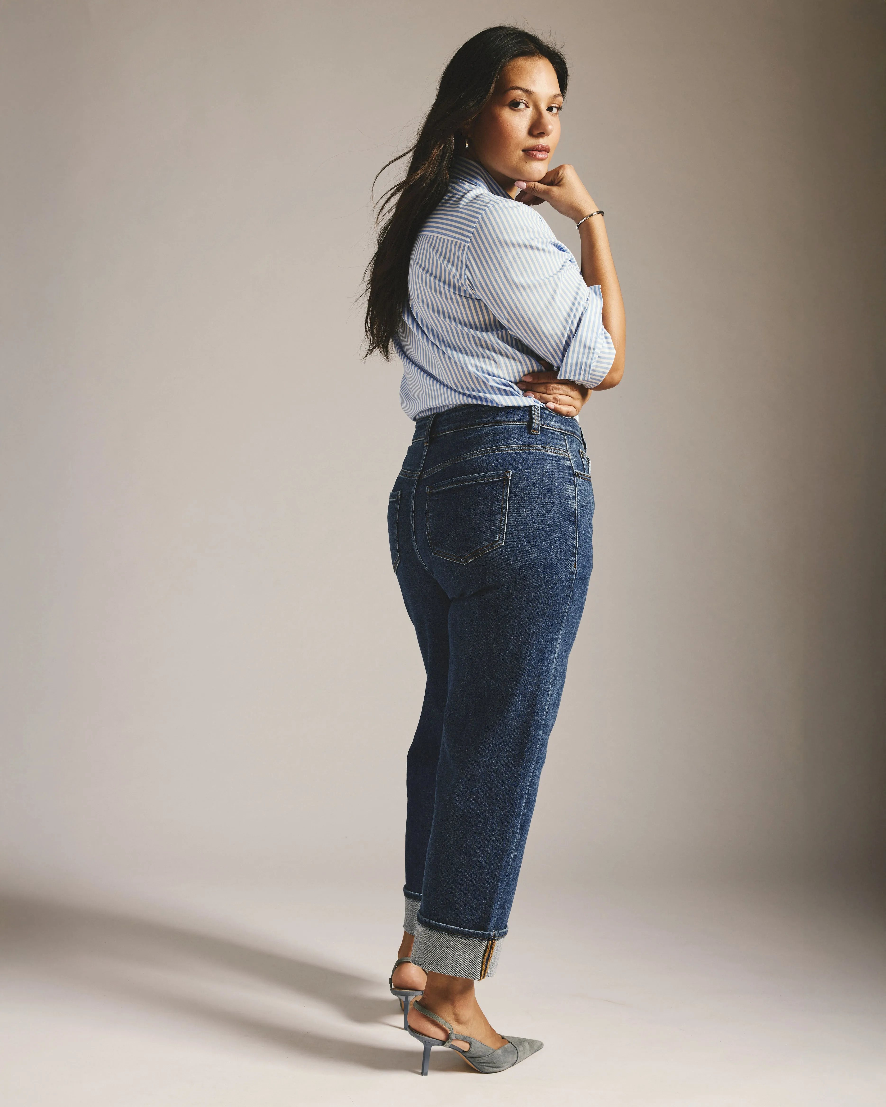 Stevie High Rise Cuffed Straight Leg Jeans - Odeon Blue sold by Universal Standard product image thumbnail 4