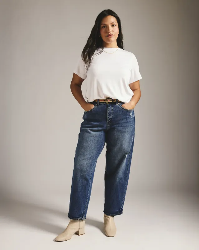 Lou High Rise Barrel Leg Jeans - Princeton Blue made by Universal Standard