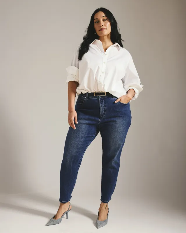 Joni High Rise Curve Slim Leg Jeans 27 Inch - True Blue sold by Universal Standard