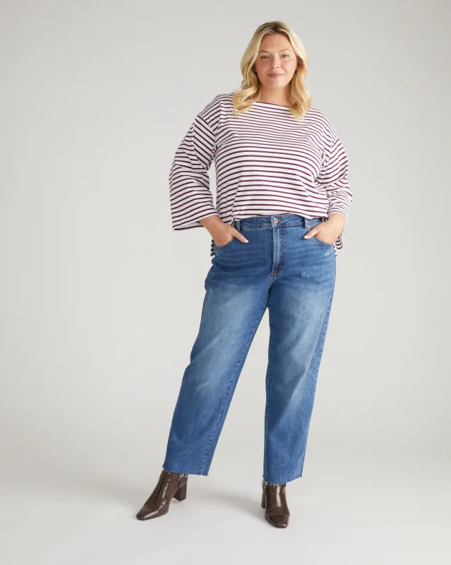 Etta High Rise Straight Leg Jeans 31 Inch - Camden Blue sold by Universal Standard