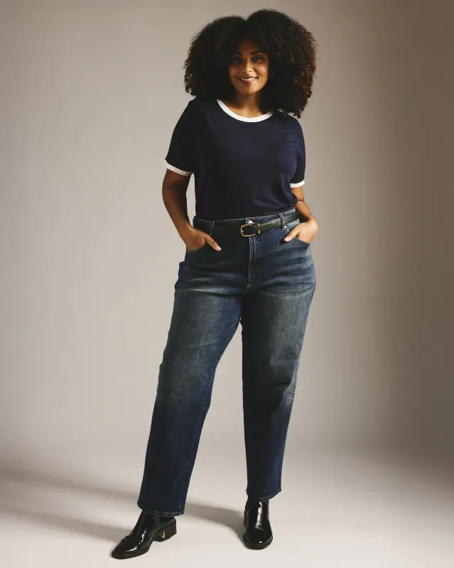 Donna High Rise Curve Straight Leg Jeans 32 Inch - Field of Dreams Indigo sold by Universal Standard