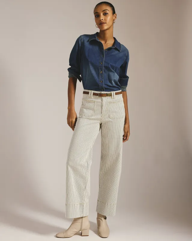 Claudia High Rise Stretch Jeans - Railroad Stripe sold by Universal Standard