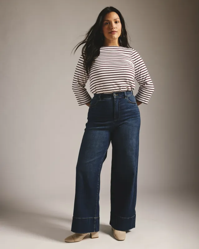 Carrie High Rise Wide Leg Jeans - Naval Blue Wash sold by Universal Standard