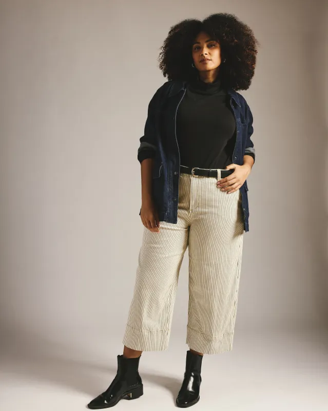 Carol High Rise Cropped Jeans - Railroad Stripe sold by Universal Standard