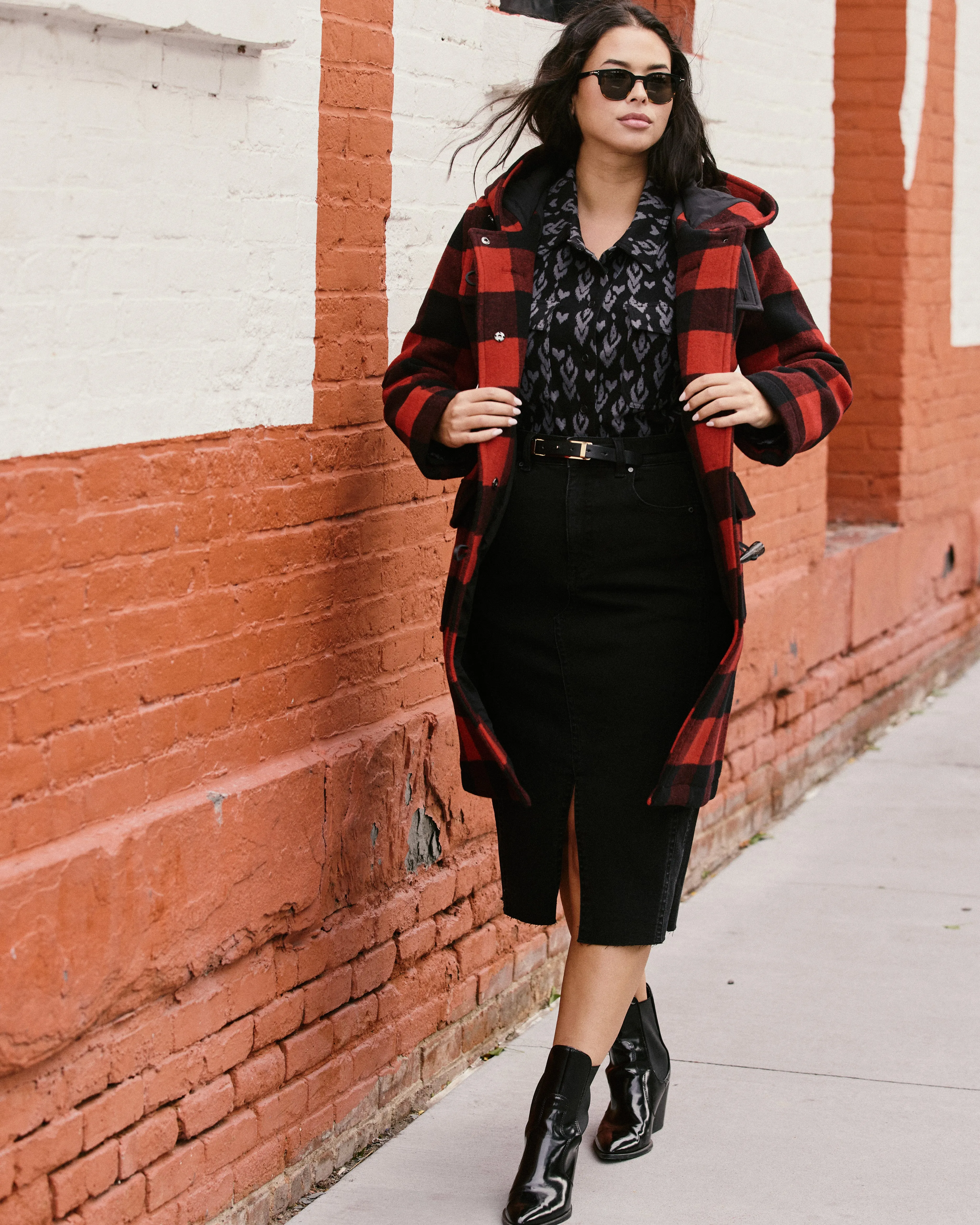 Highlands Duffle Coat - Red Buffalo Check sold by Universal Standard product image thumbnail 2