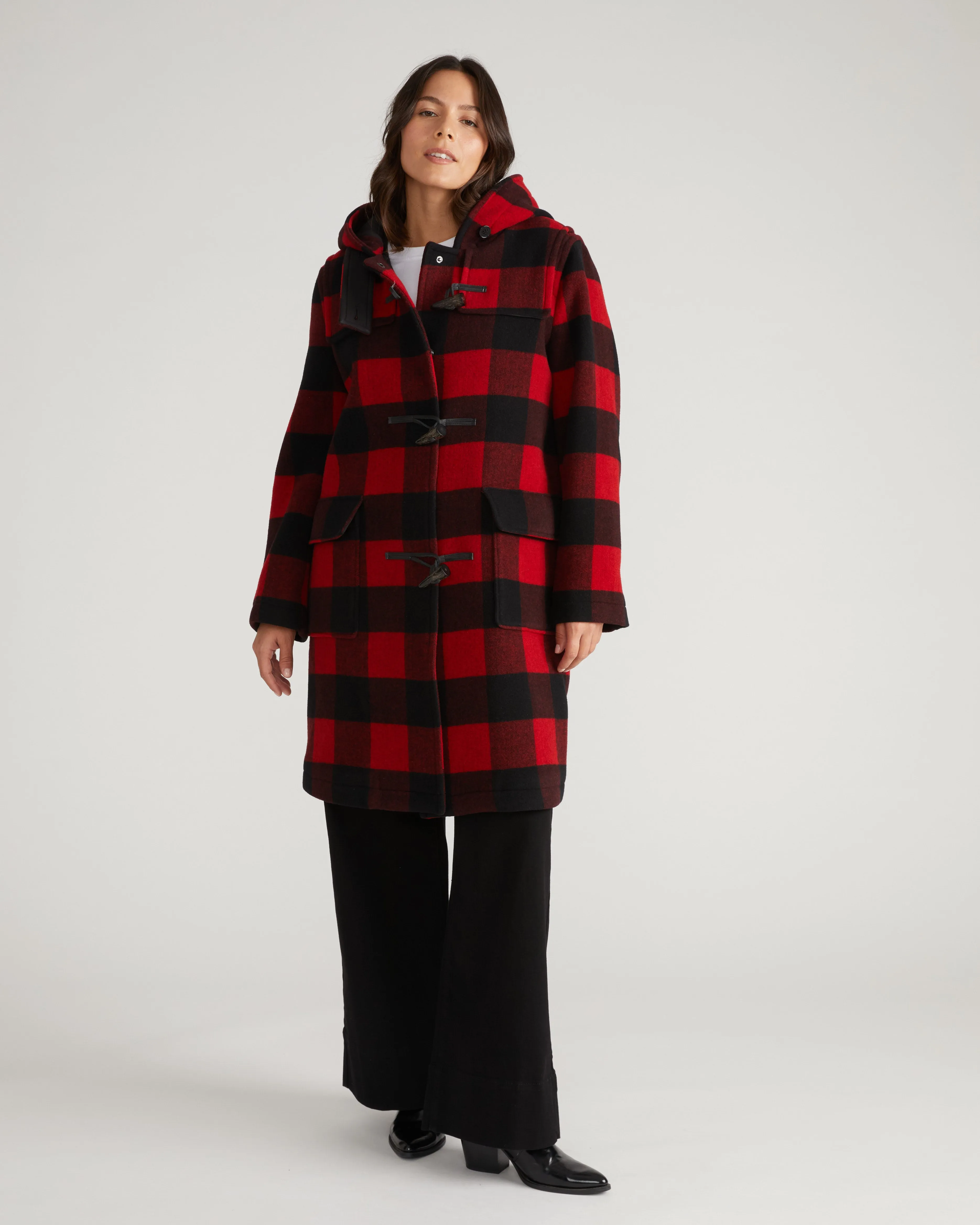 Highlands Duffle Coat - Red Buffalo Check sold by Universal Standard product image thumbnail 5