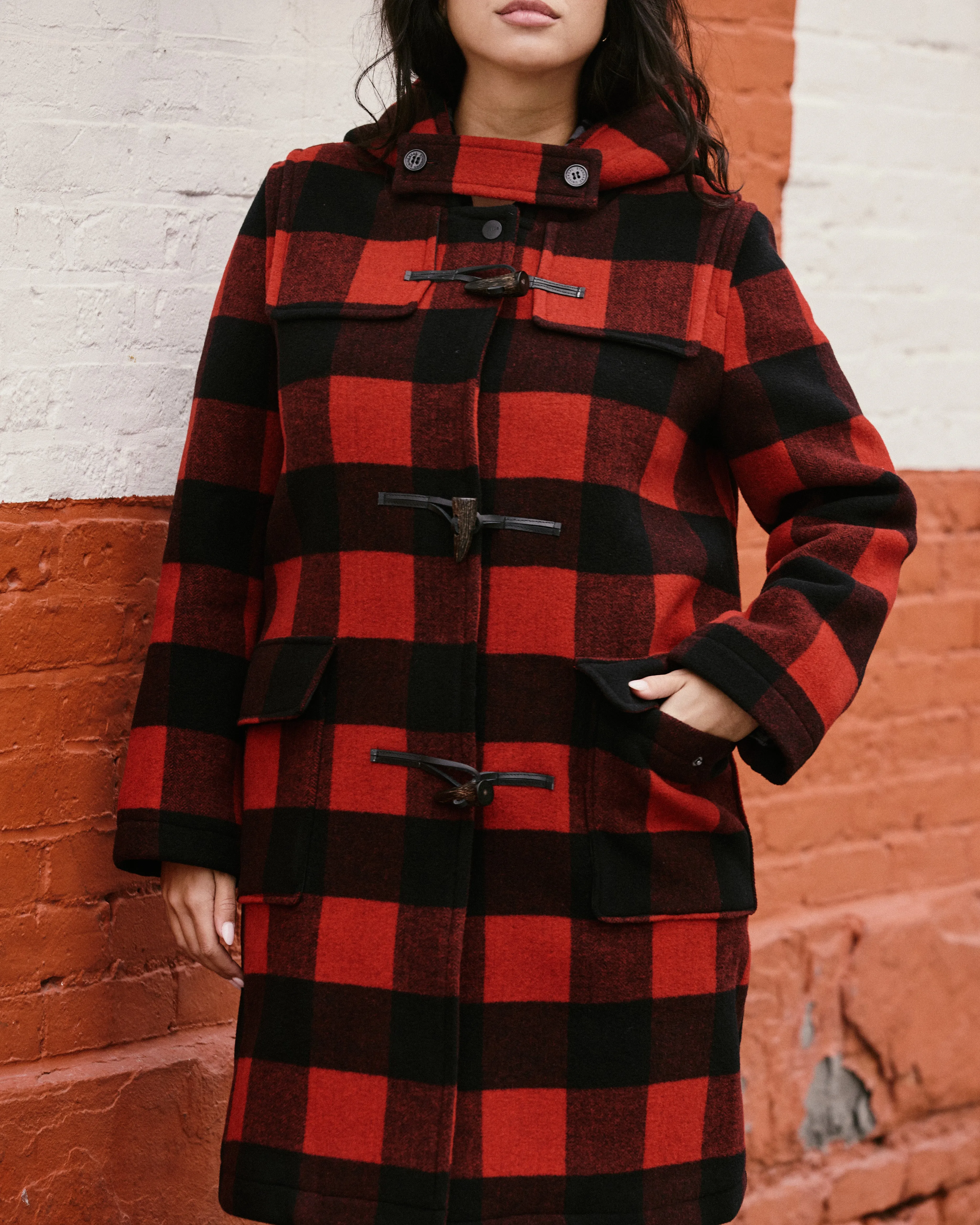 Highlands Duffle Coat - Red Buffalo Check sold by Universal Standard product image thumbnail 4