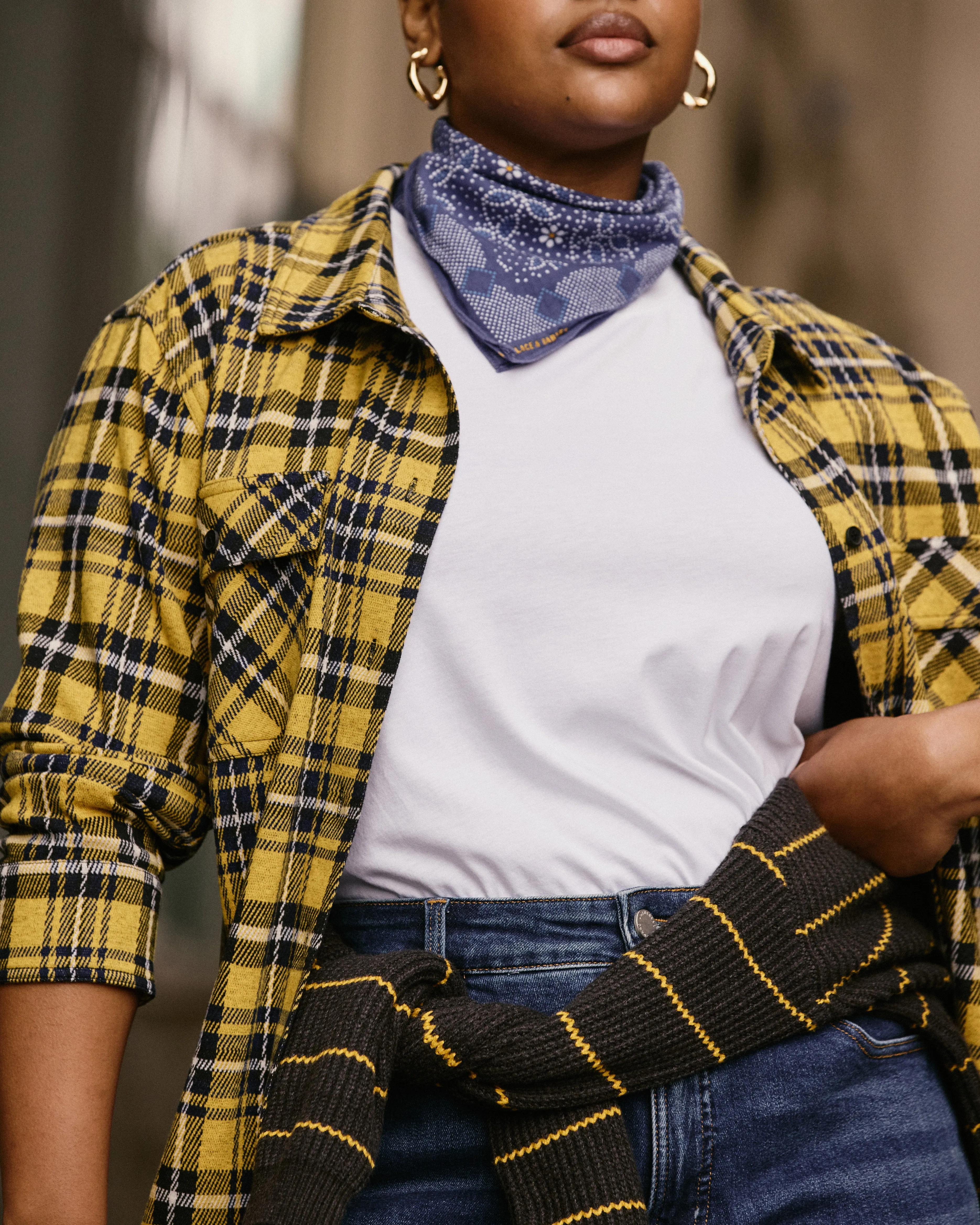 Maine Stretch Flannel Shirt - Chamomile Yellow Plaid sold by Universal Standard product image thumbnail 2