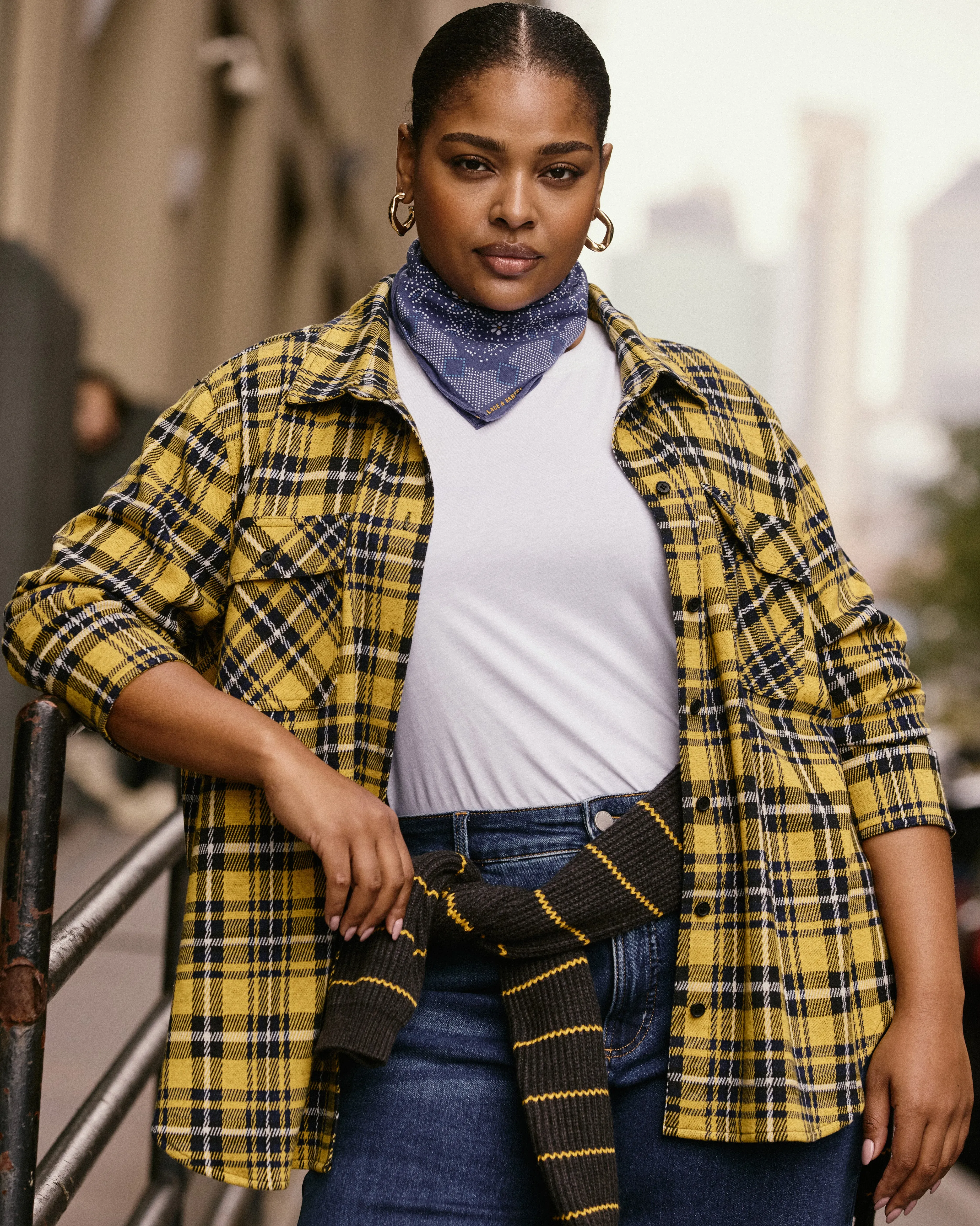 Maine Stretch Flannel Shirt - Chamomile Yellow Plaid sold by Universal Standard product image thumbnail 3