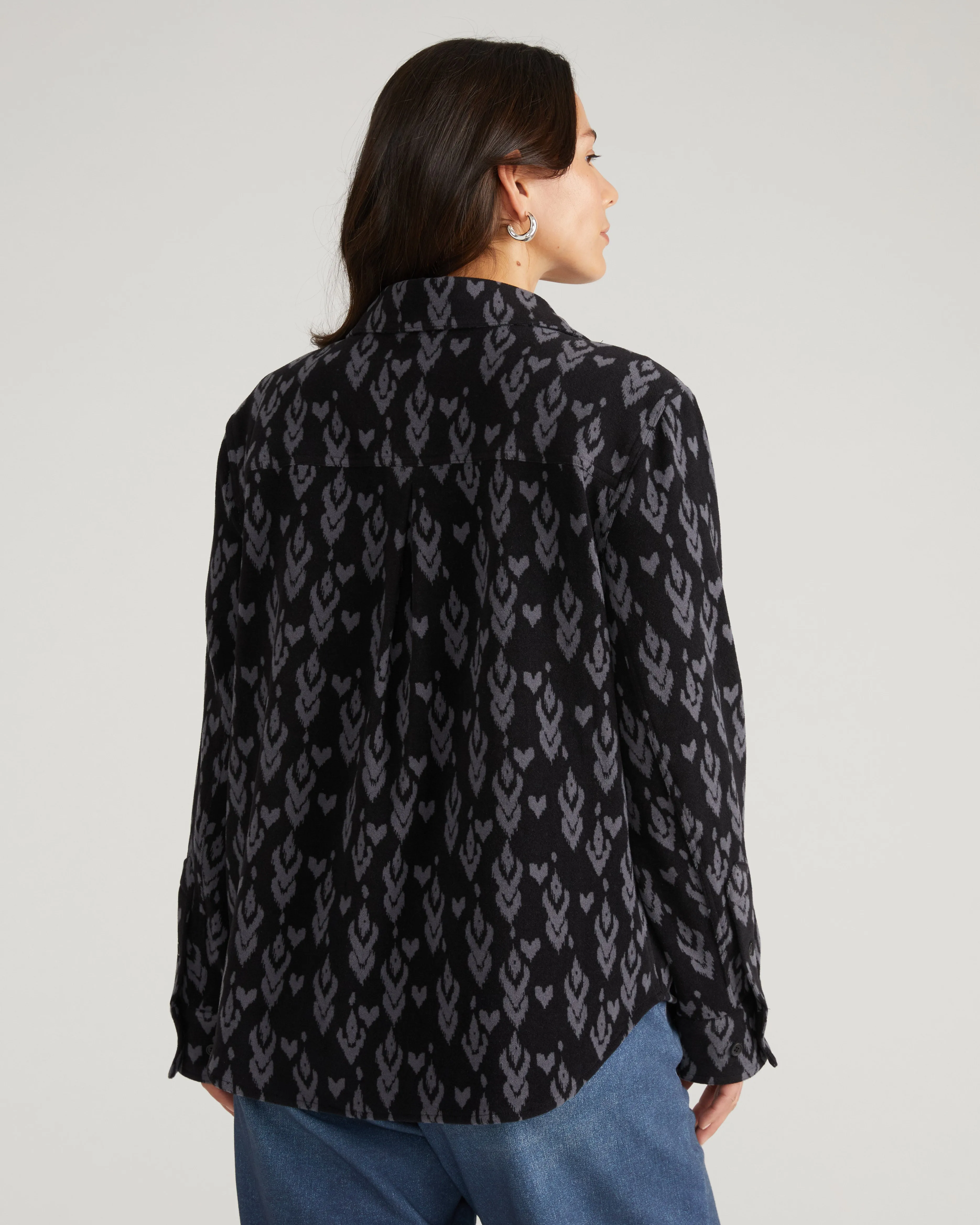 Maine Stretch Flannel Shirt - Indigo Ikat Arrow sold by Universal Standard product image thumbnail 4