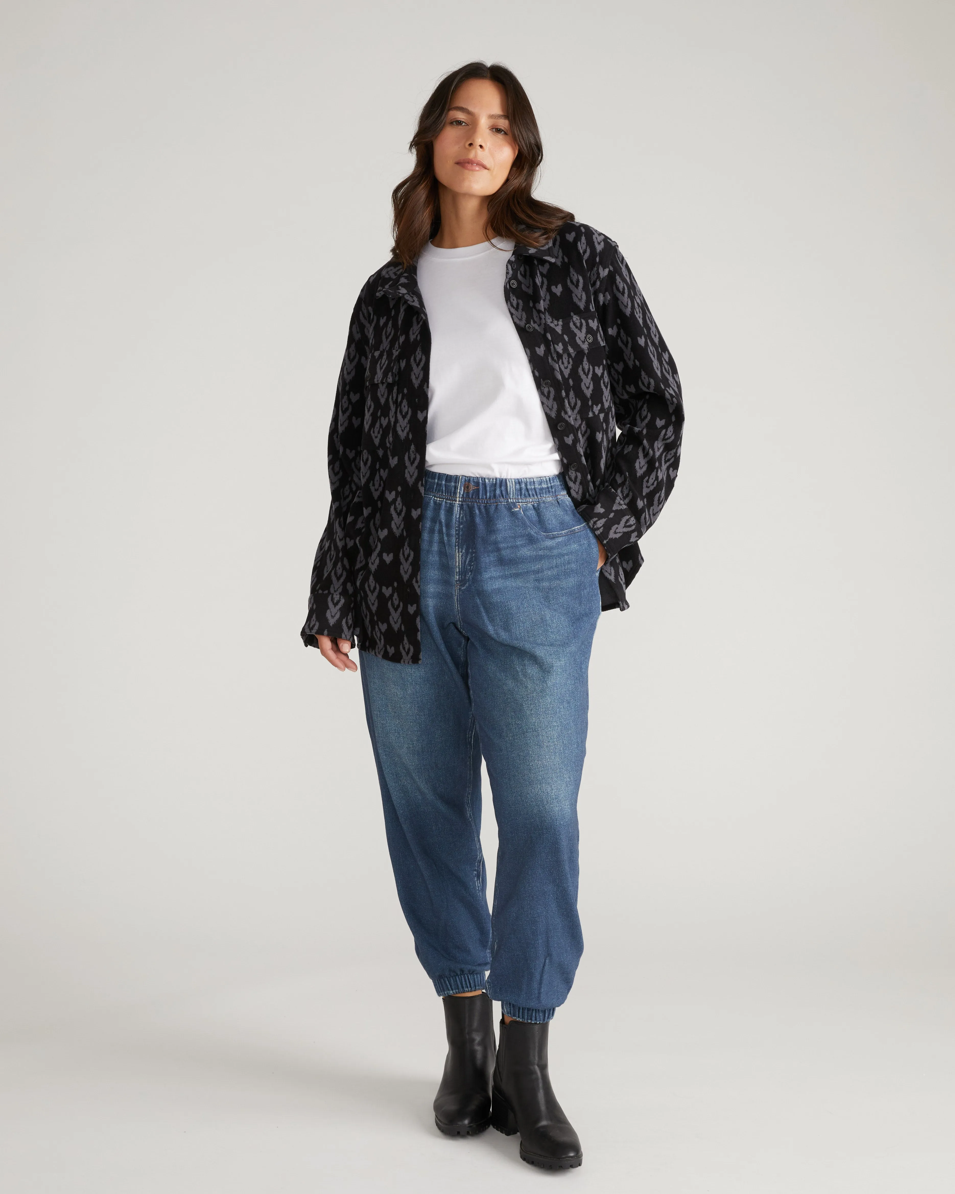 Maine Stretch Flannel Shirt - Indigo Ikat Arrow sold by Universal Standard product image thumbnail 2