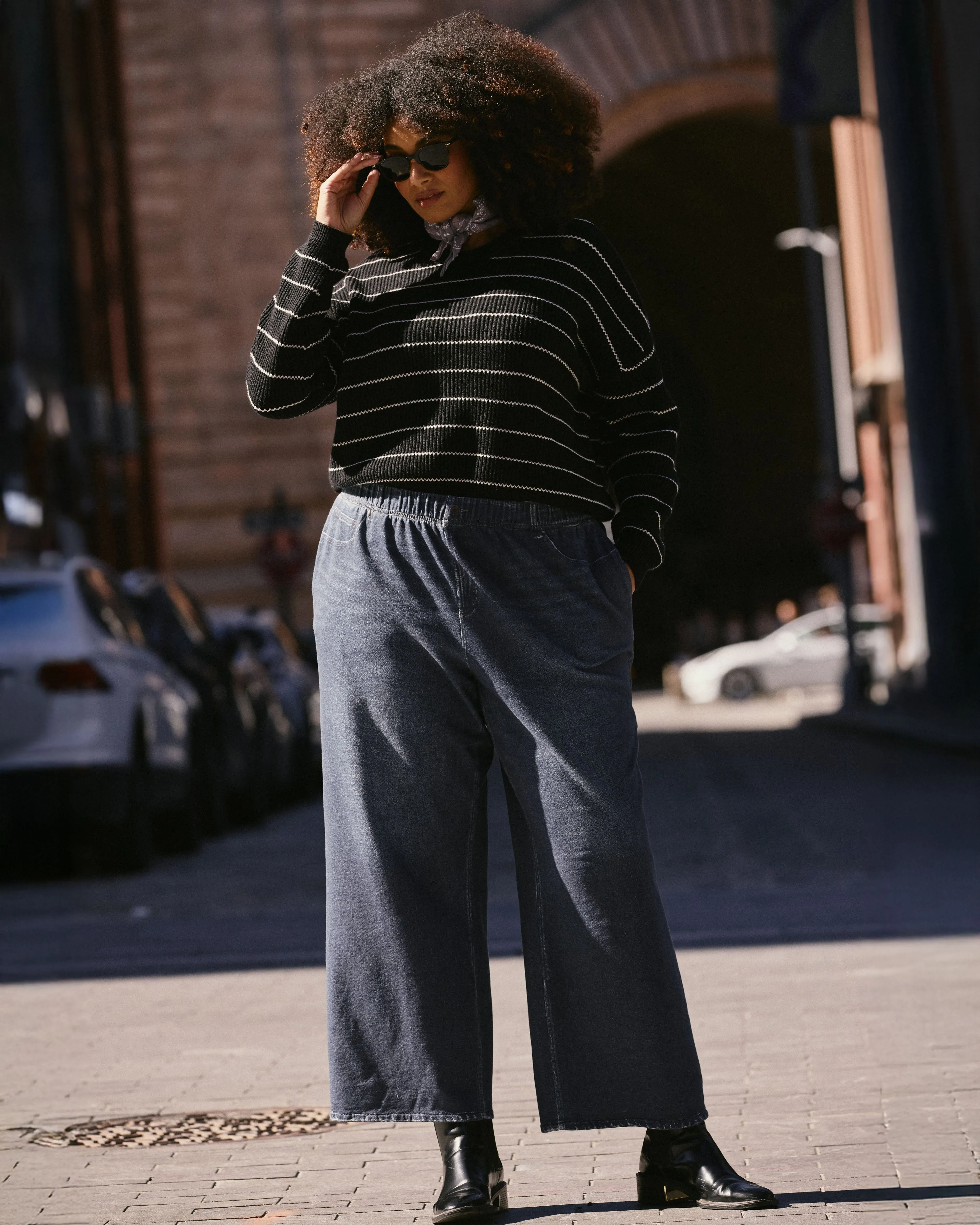 Wide Leg Sweatpant Jeans - Blue Mirage sold by Universal Standard