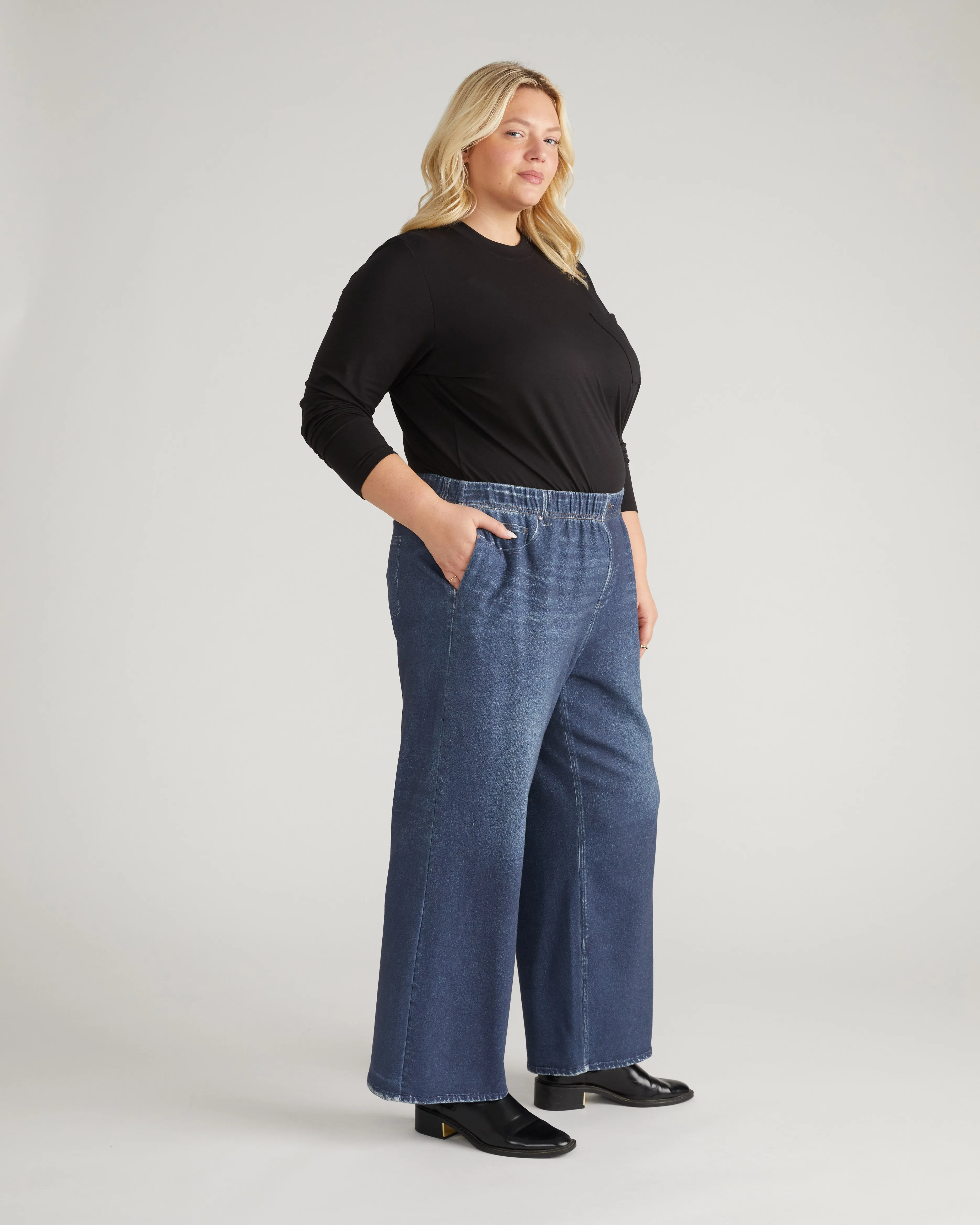 Wide Leg Sweatpant Jeans - Blue Mirage sold by Universal Standard product image thumbnail 5