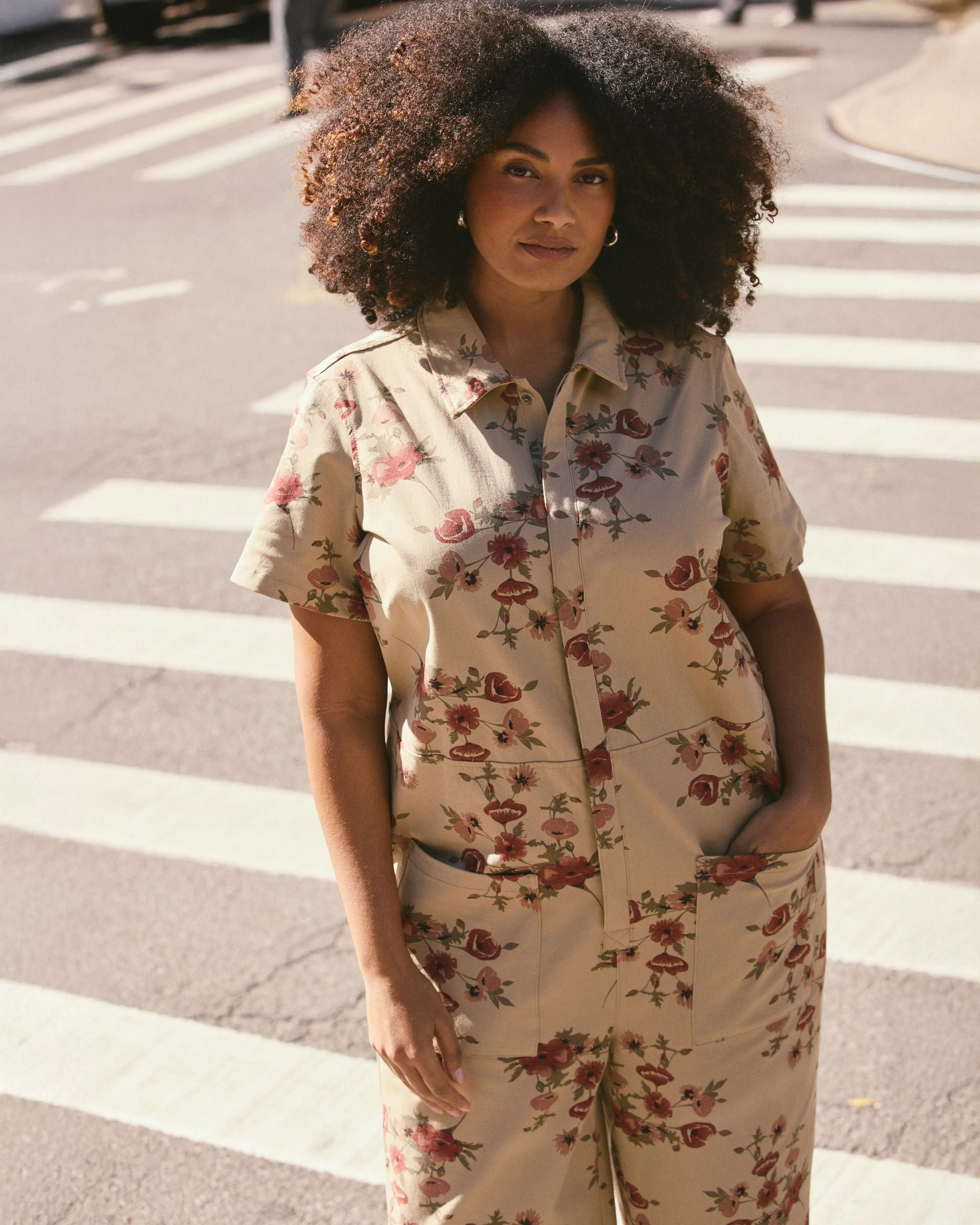 Kate Stretch Cotton Twill Jumpsuit - Wild Flower Bouquet Print sold by Universal Standard product image thumbnail 2