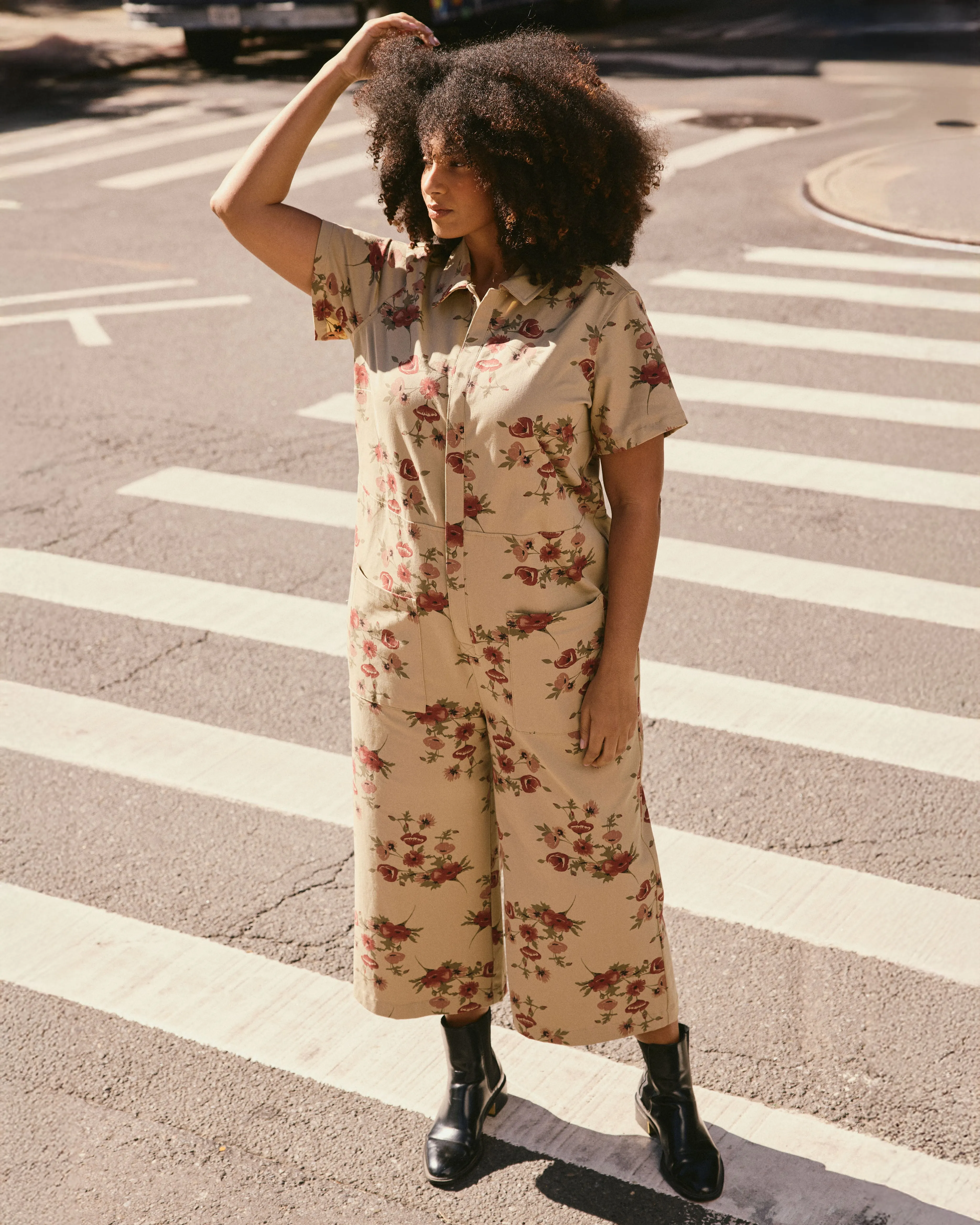 Kate Stretch Cotton Twill Jumpsuit - Wild Flower Bouquet Print sold by Universal Standard product image thumbnail 5