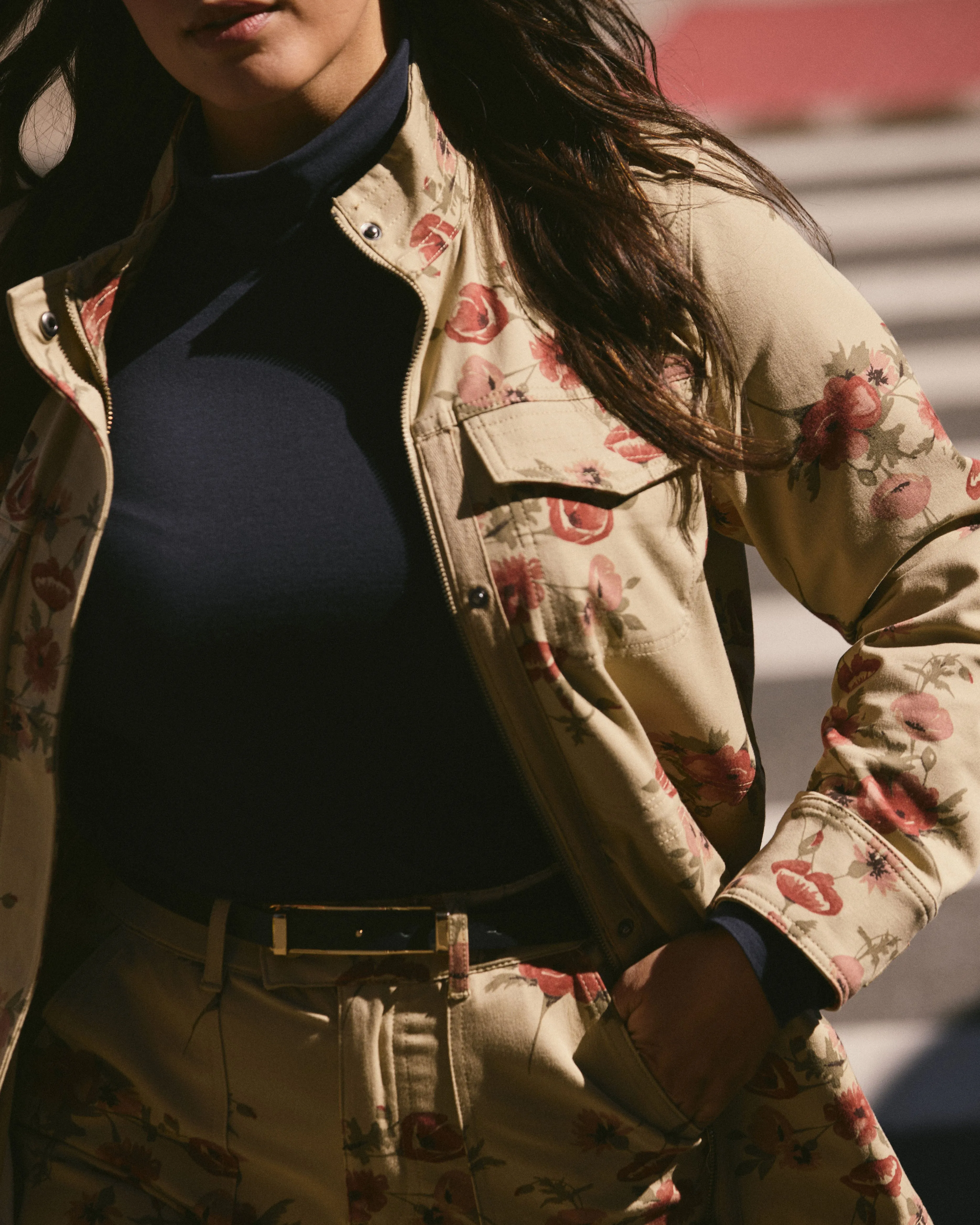 Vineyard Stretch Cotton Twill Jacket - Wild Flower Bouquet Print sold by Universal Standard product image thumbnail 3