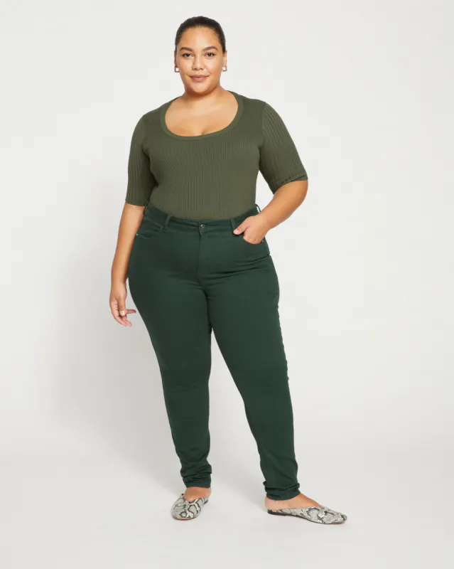 Seine High Rise Skinny Jeans 32 Inch - Forest Green sold by Universal Standard