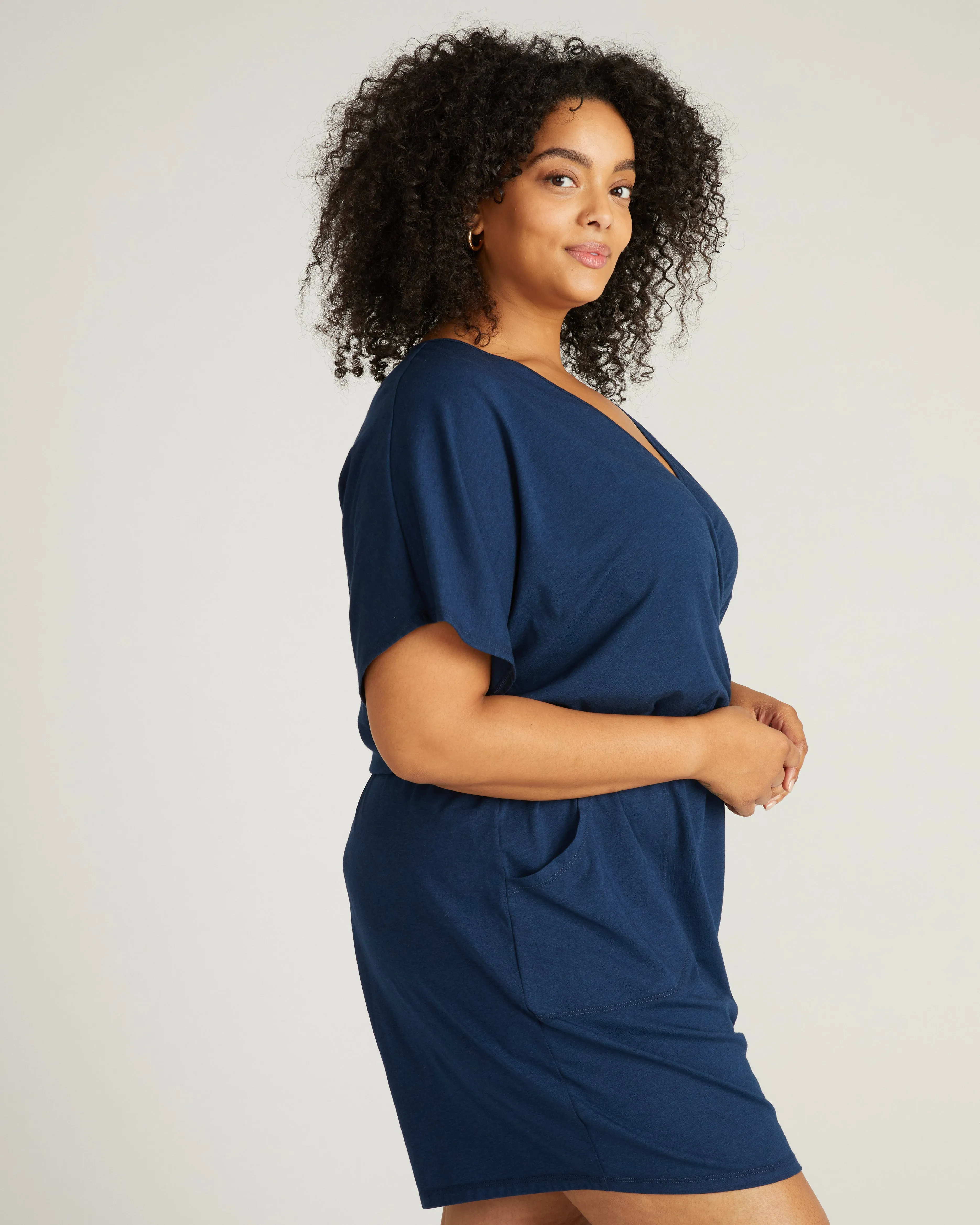 Nora Cross Front Romper - Pageant Blue sold by Universal Standard product image thumbnail 3