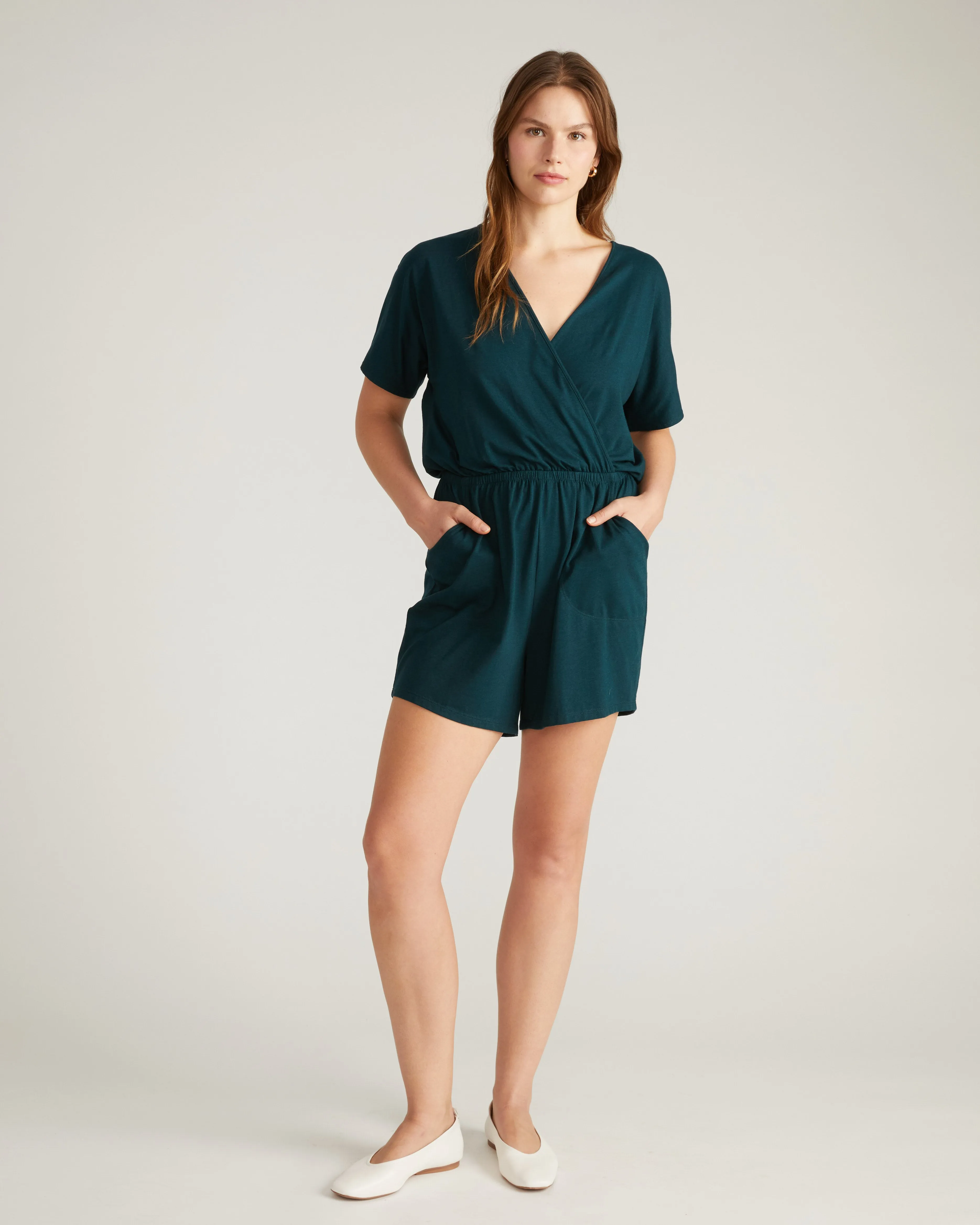 Nora Cross Front Romper - Deep Sea sold by Universal Standard