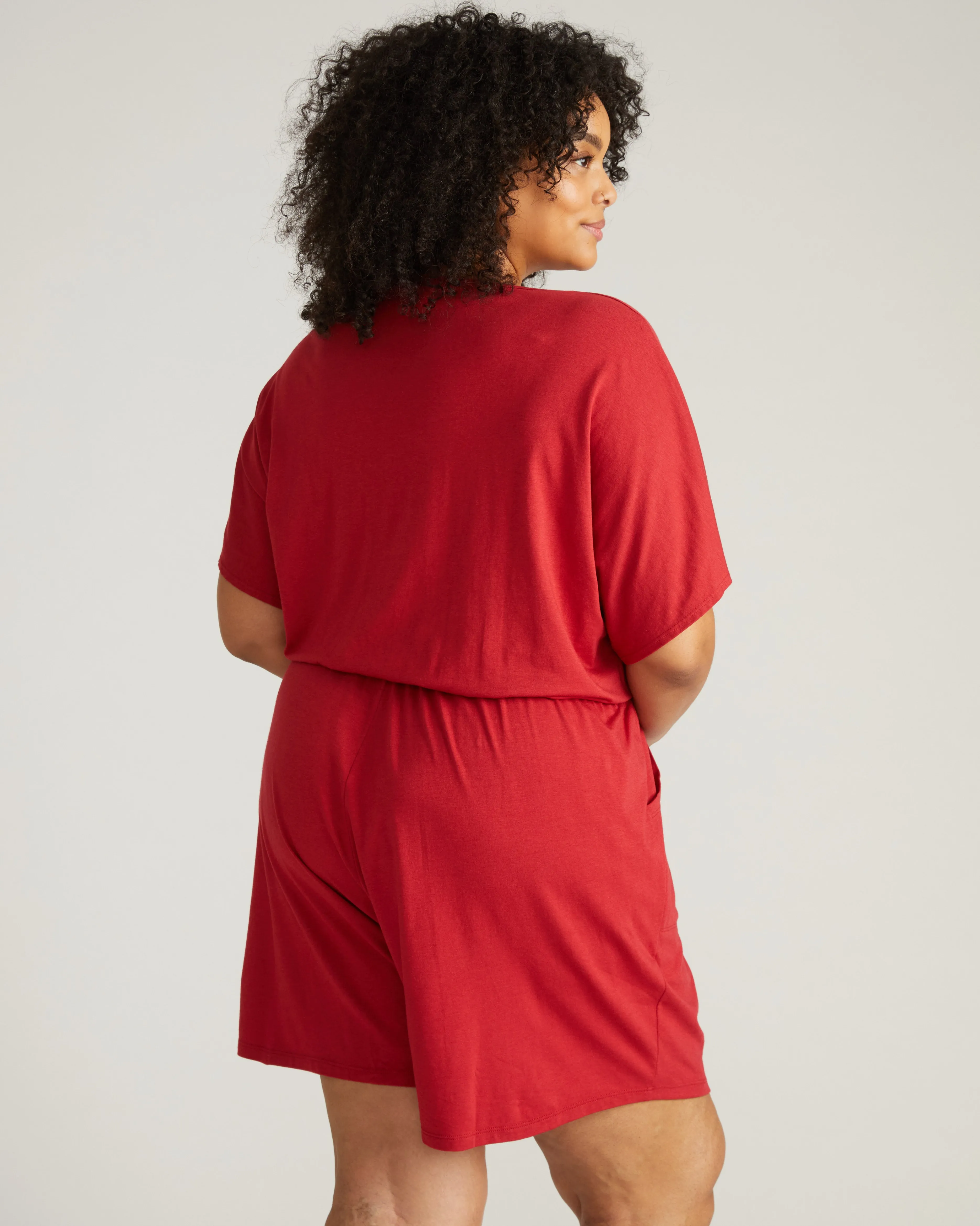 Nora Cross Front Romper - Raspberry sold by Universal Standard product image thumbnail 3