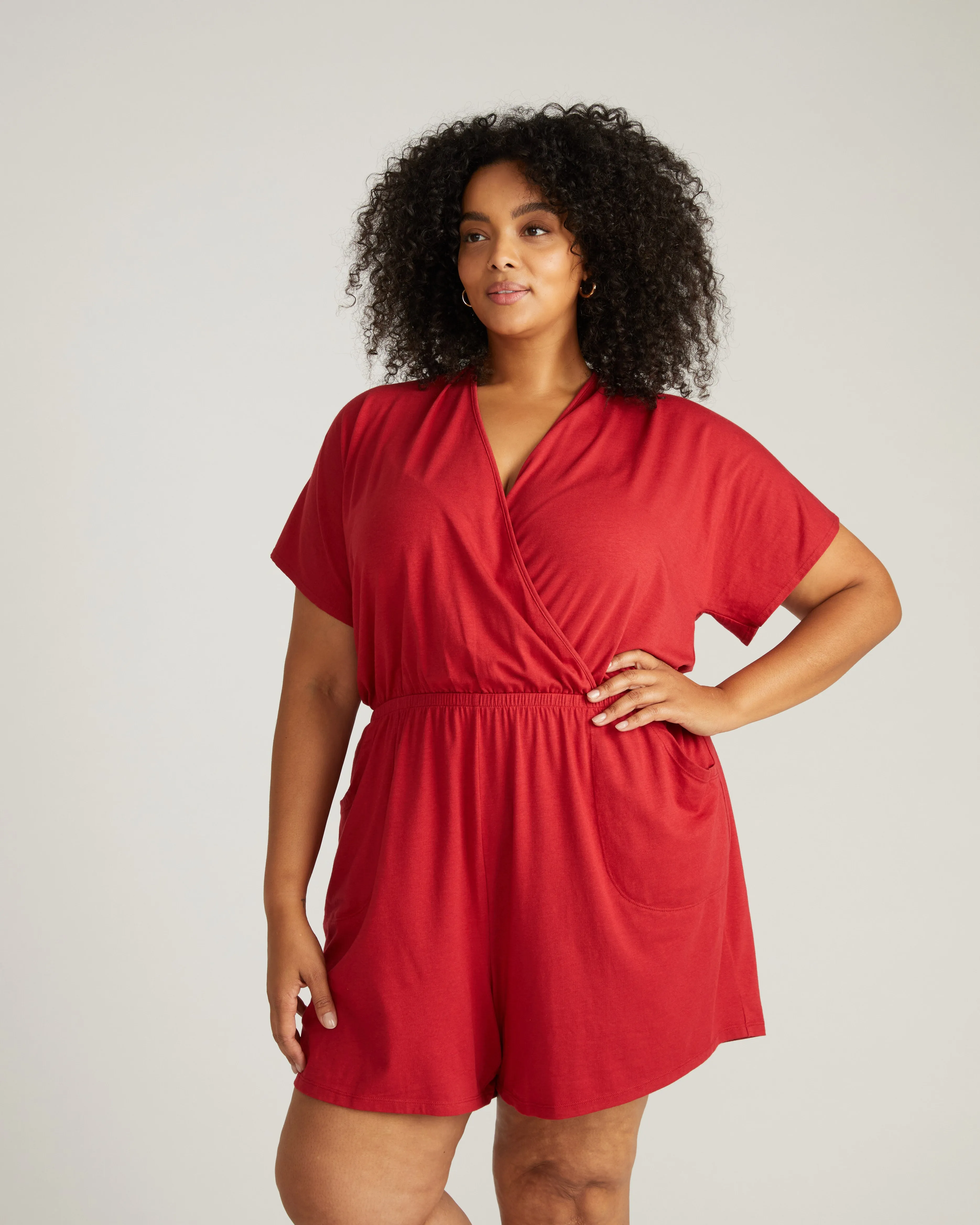 Nora Cross Front Romper - Raspberry sold by Universal Standard product image thumbnail 2