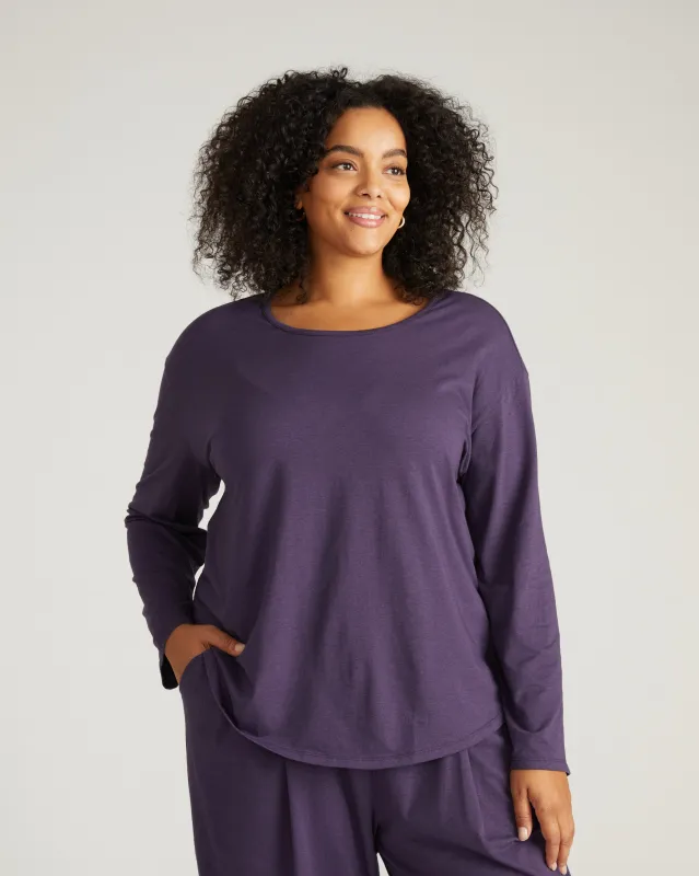 Pina Long Sleeve Lounge Tee - Anthracite sold by Universal Standard