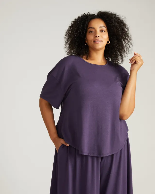 Pina Short Sleeve Lounge Tee - Anthracite sold by Universal Standard