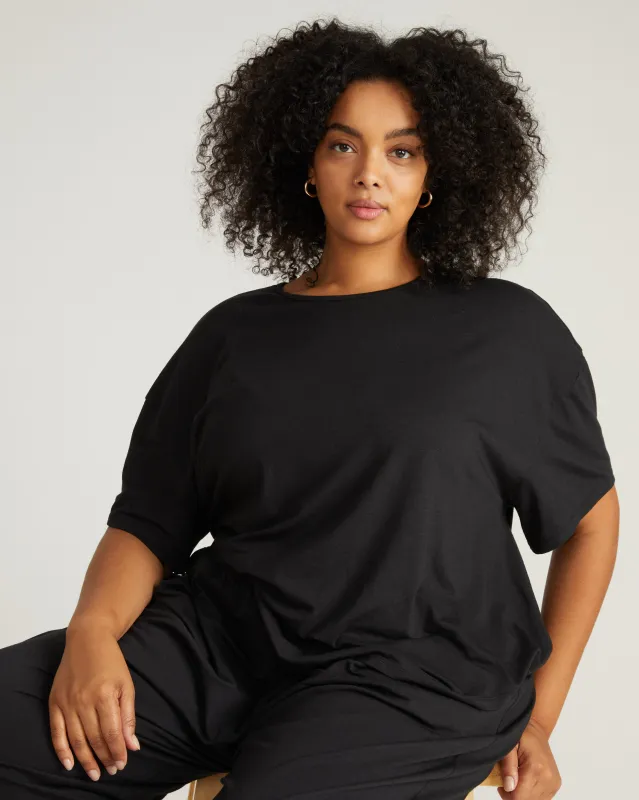 Pina Short Sleeve Lounge Tee - Black sold by Universal Standard