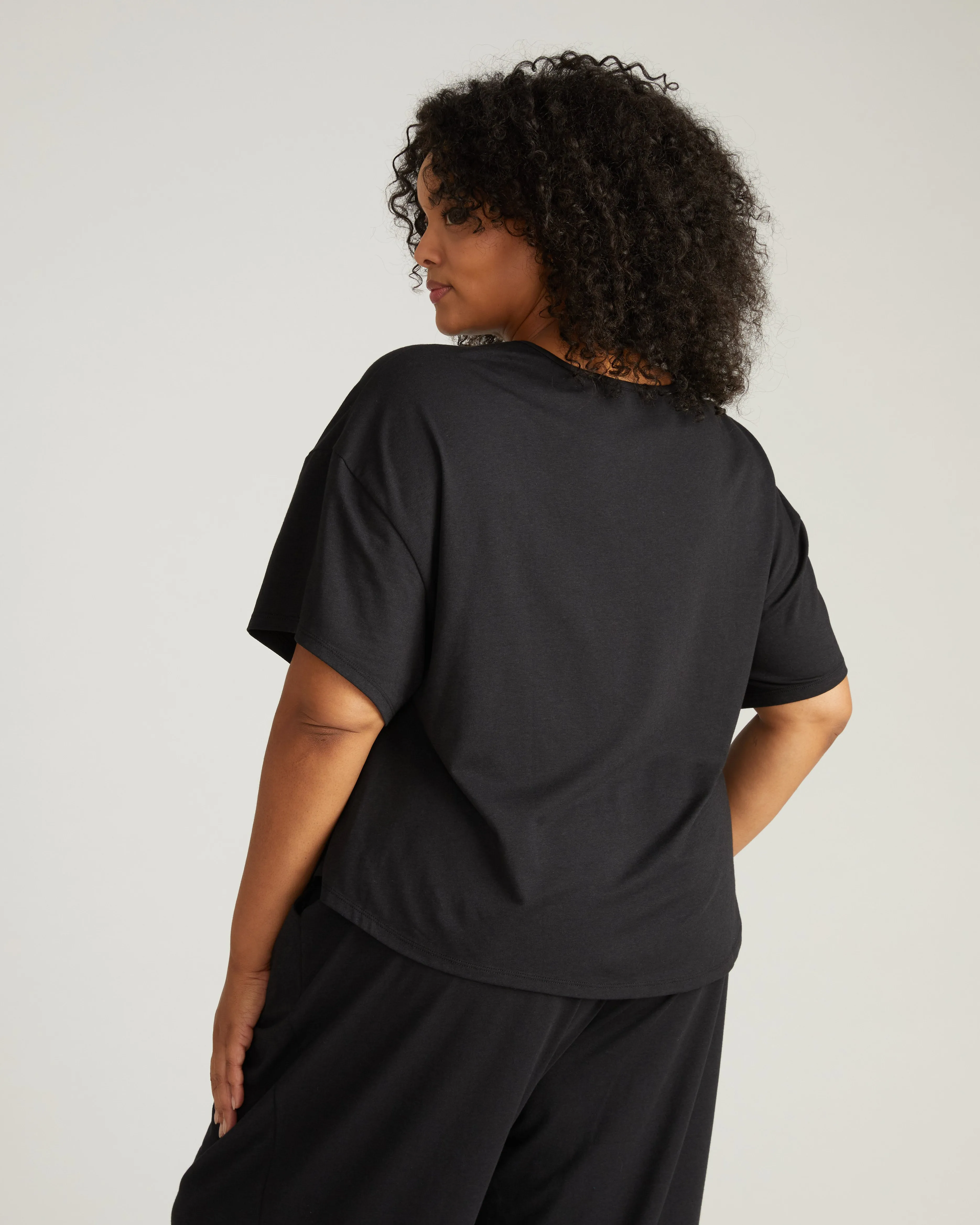 Pina Short Sleeve Lounge Tee - Black sold by Universal Standard product image thumbnail 3