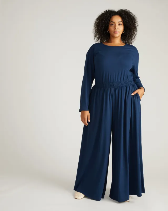 Isadora Wide Leg Lounge Pants - Pageant Blue sold by Universal Standard