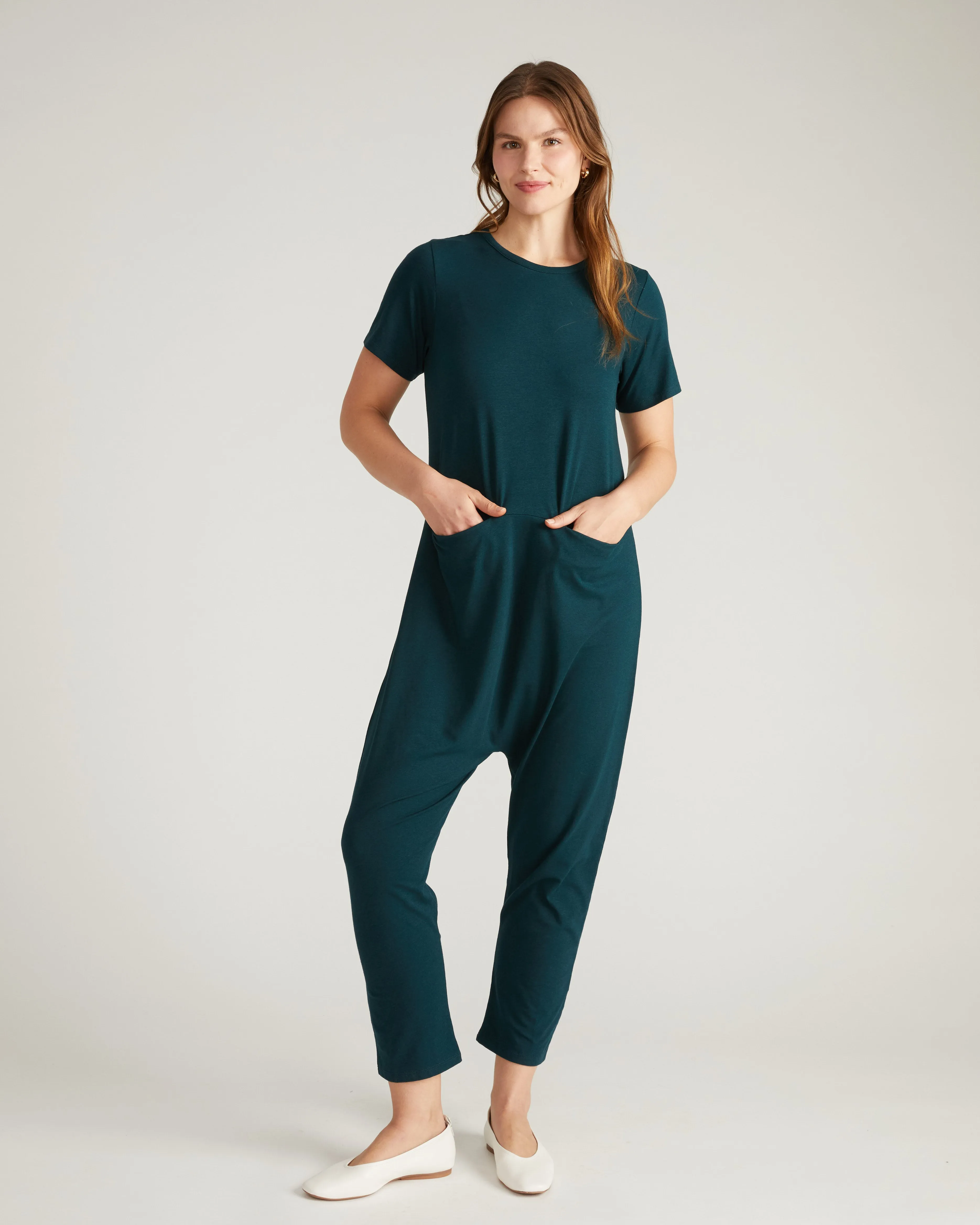 Ilona Lounge Jumpsuit - Deep Sea sold by Universal Standard