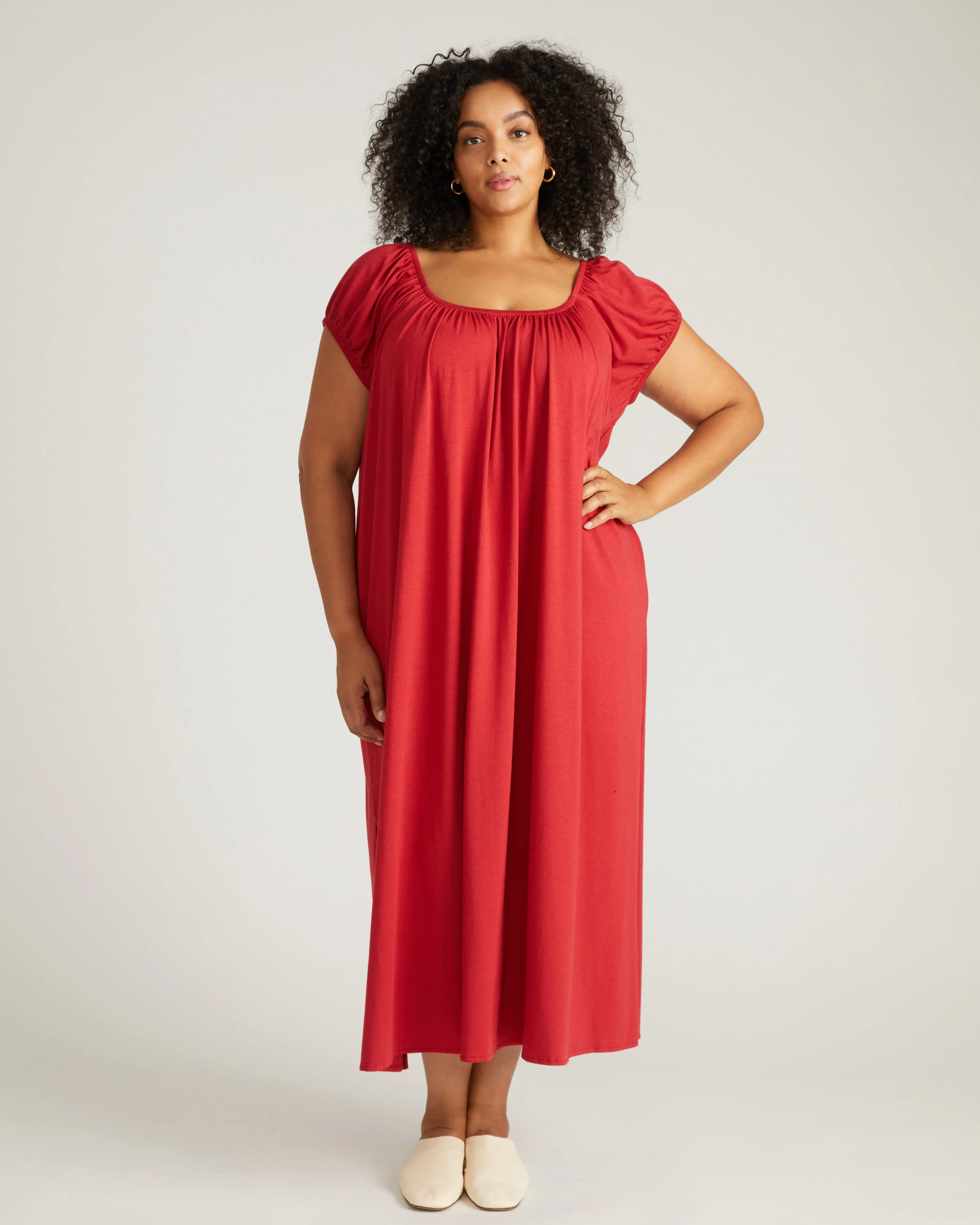 Lilian Long Sleep Dress - Raspberry sold by Universal Standard