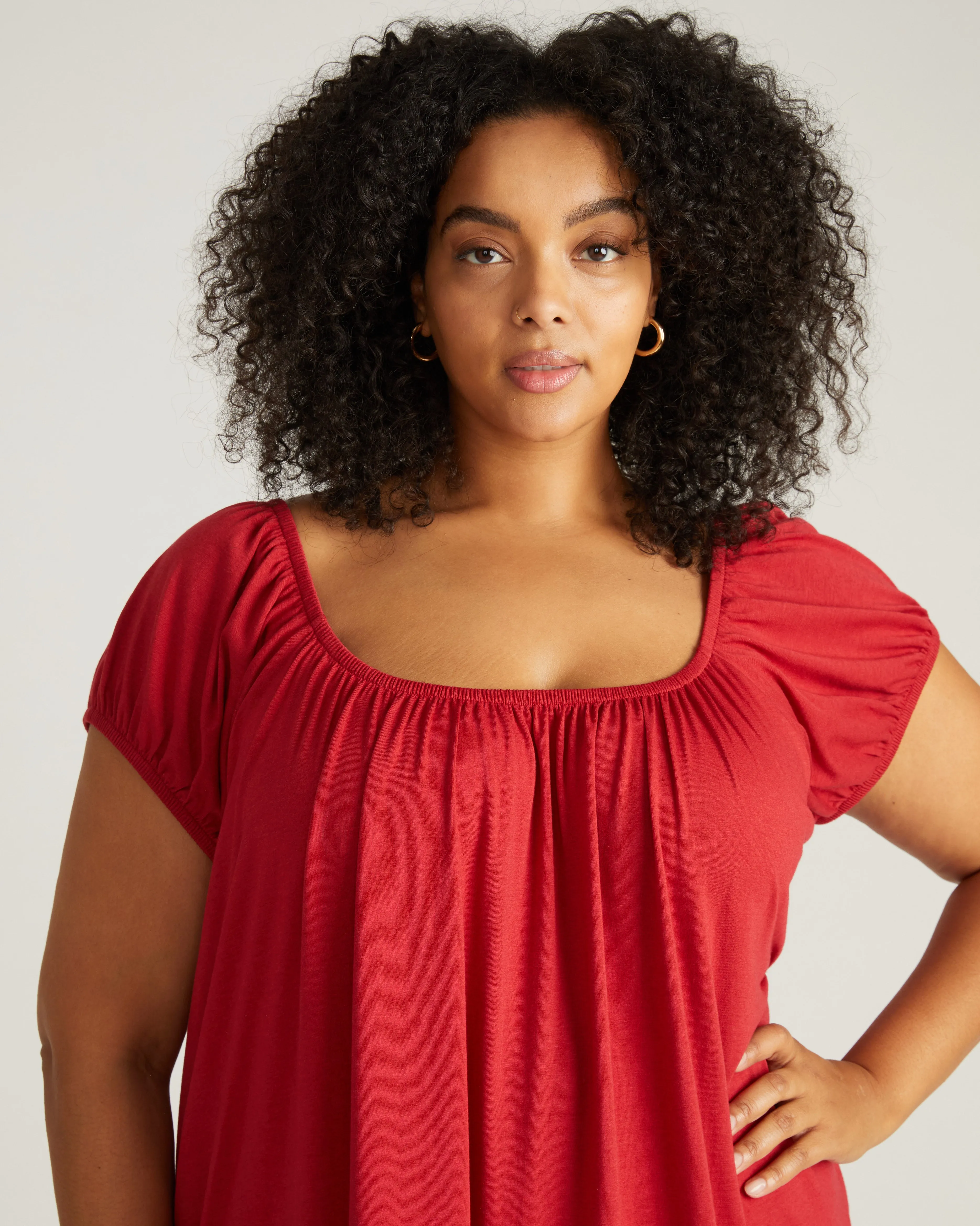 Lilian Short Sleep Dress - Raspberry sold by Universal Standard