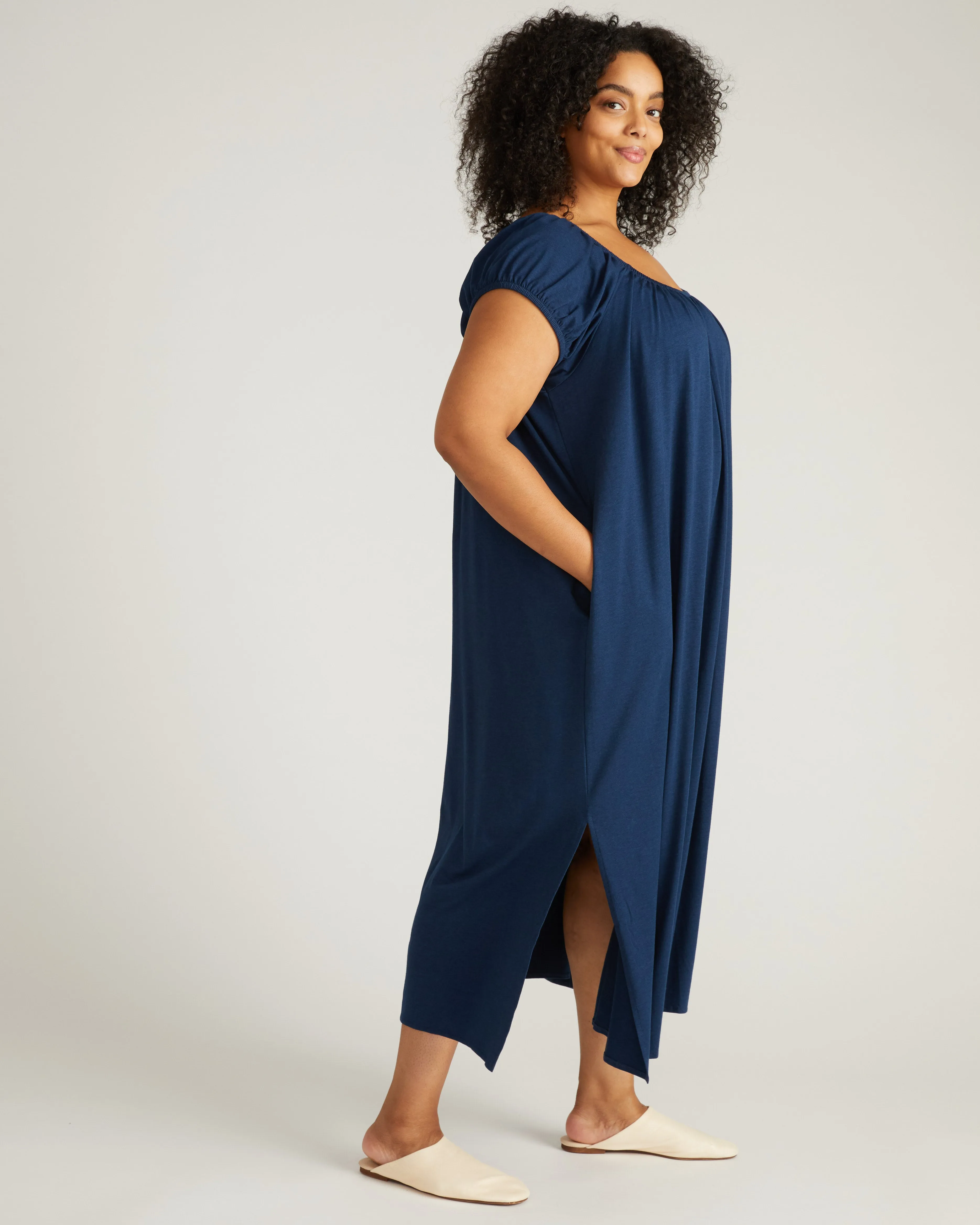 Lilian Long Sleep Dress - Pageant Blue sold by Universal Standard product image thumbnail 3
