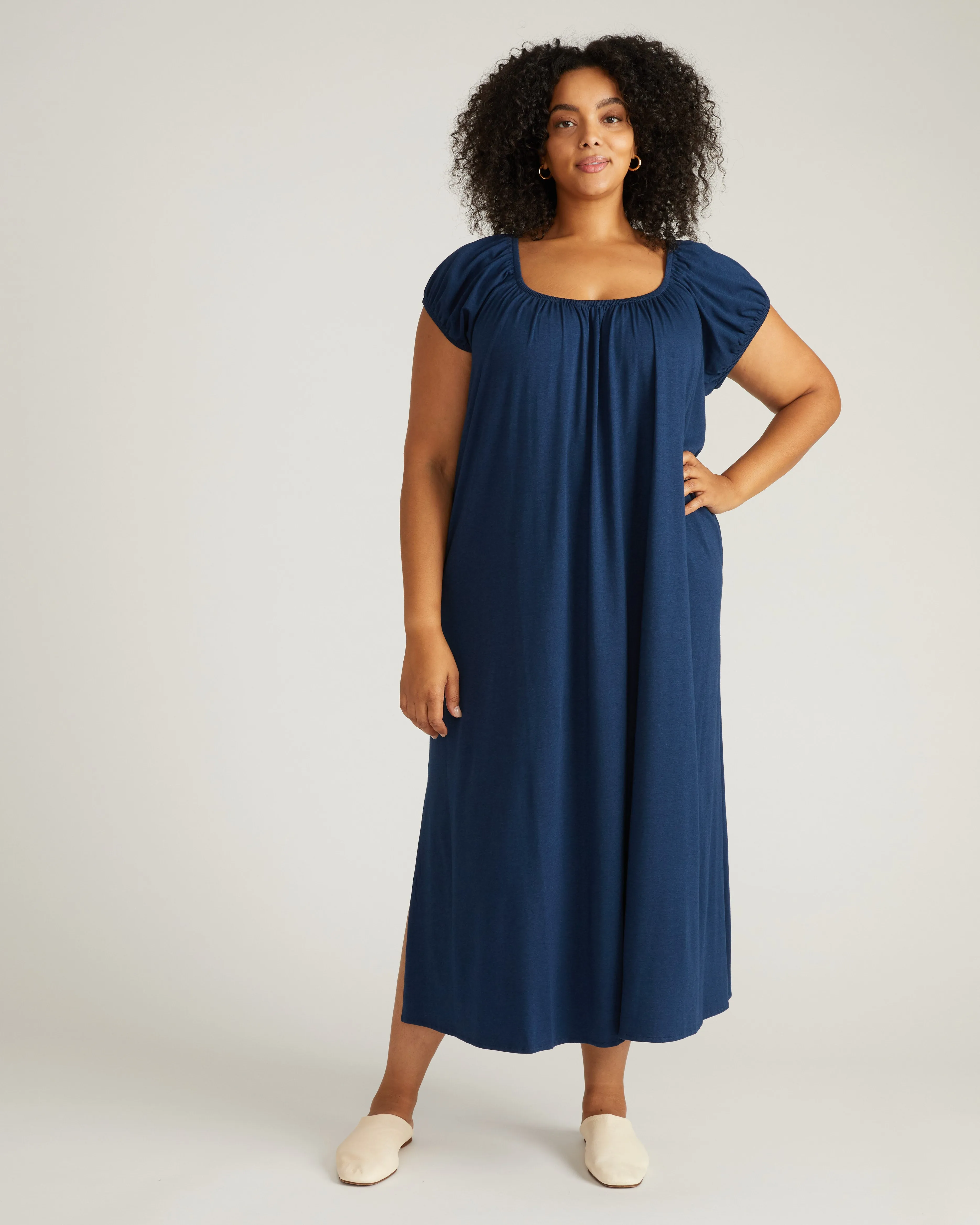 Lilian Long Sleep Dress - Pageant Blue sold by Universal Standard