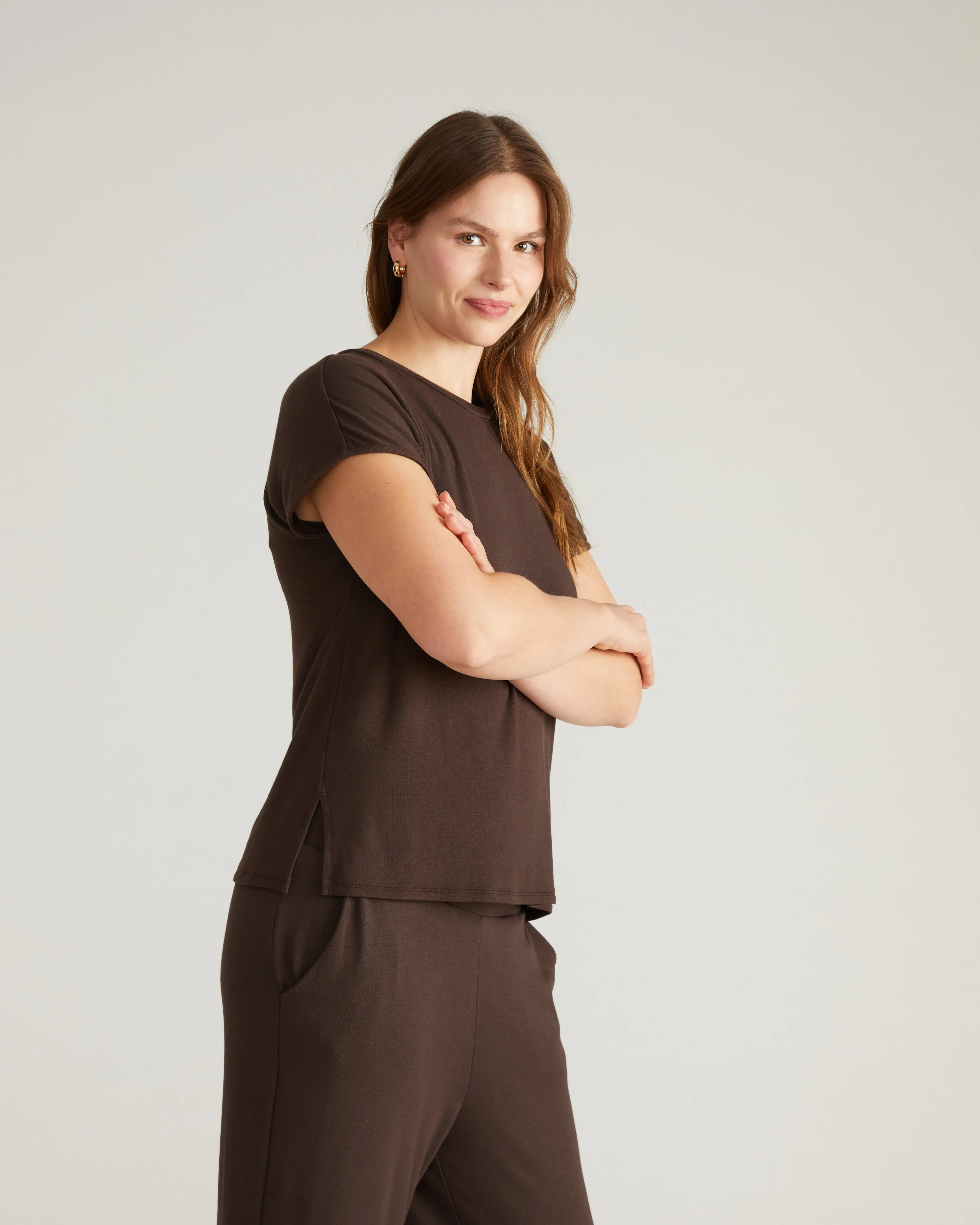 TravelKnit Relaxed Tee - Espresso sold by Universal Standard product image thumbnail 2