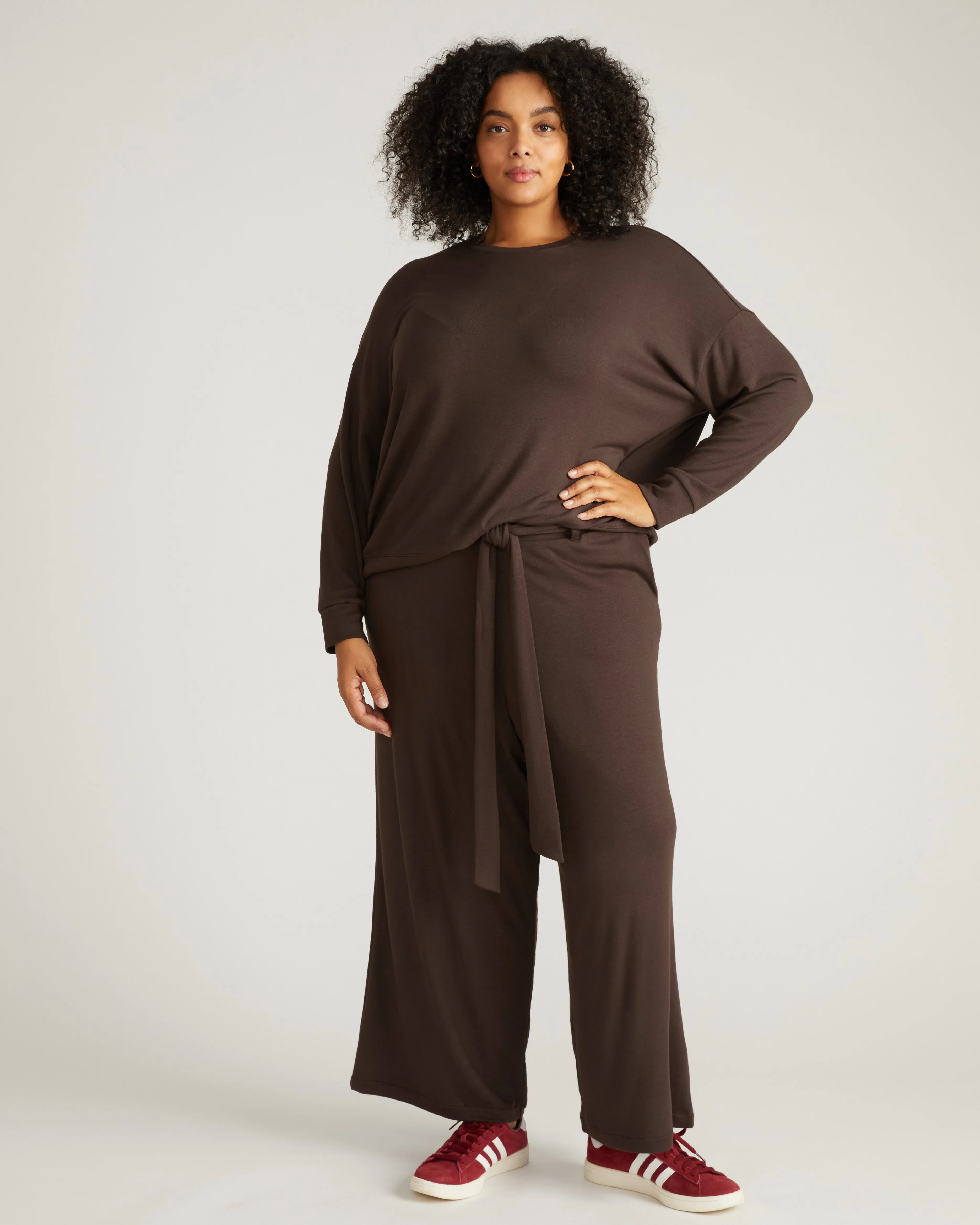 TravelKnit Wide Leg Pants - Espresso sold by Universal Standard