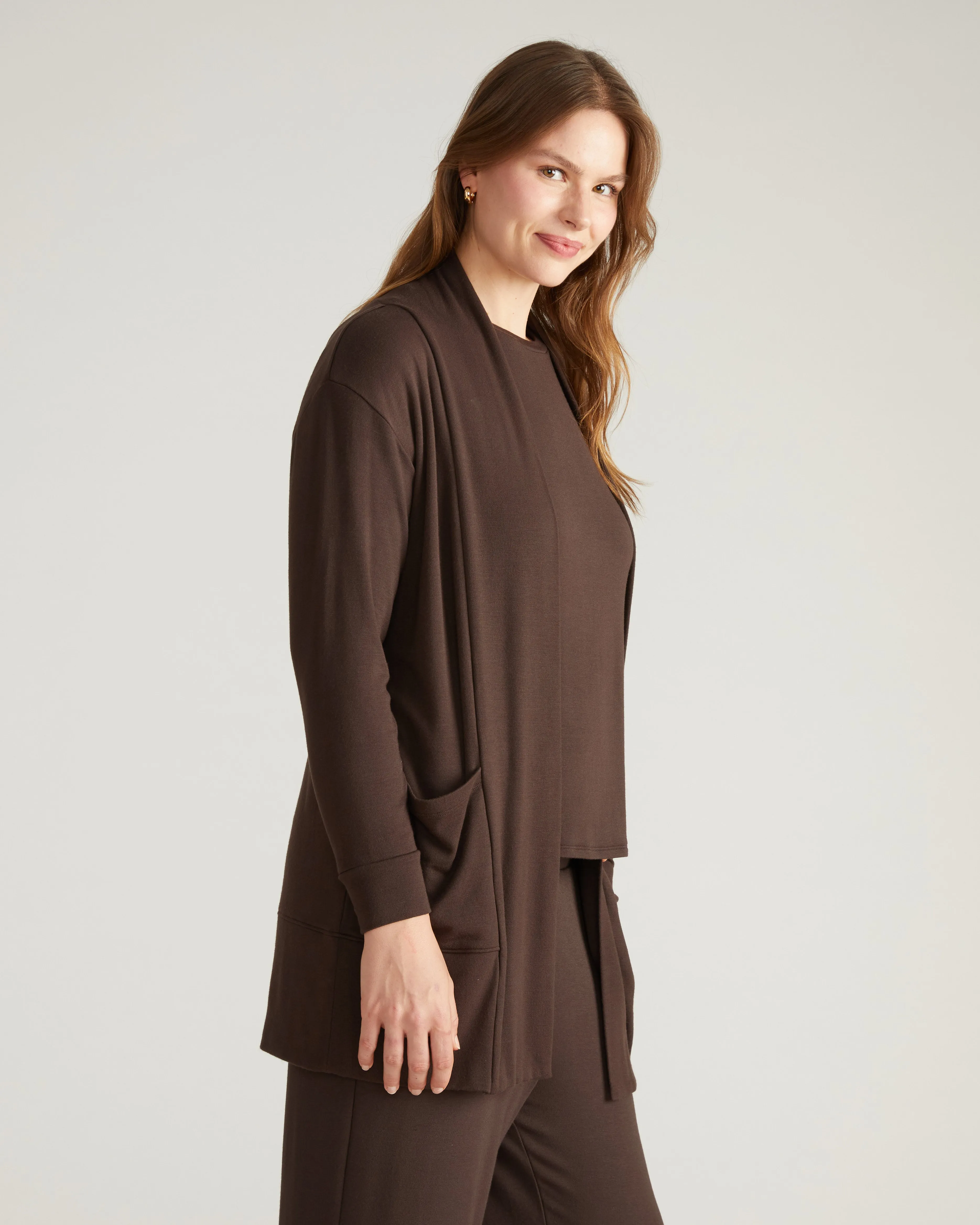 TravelKnit Minimalist Cardigan - Espresso sold by Universal Standard product image thumbnail 2