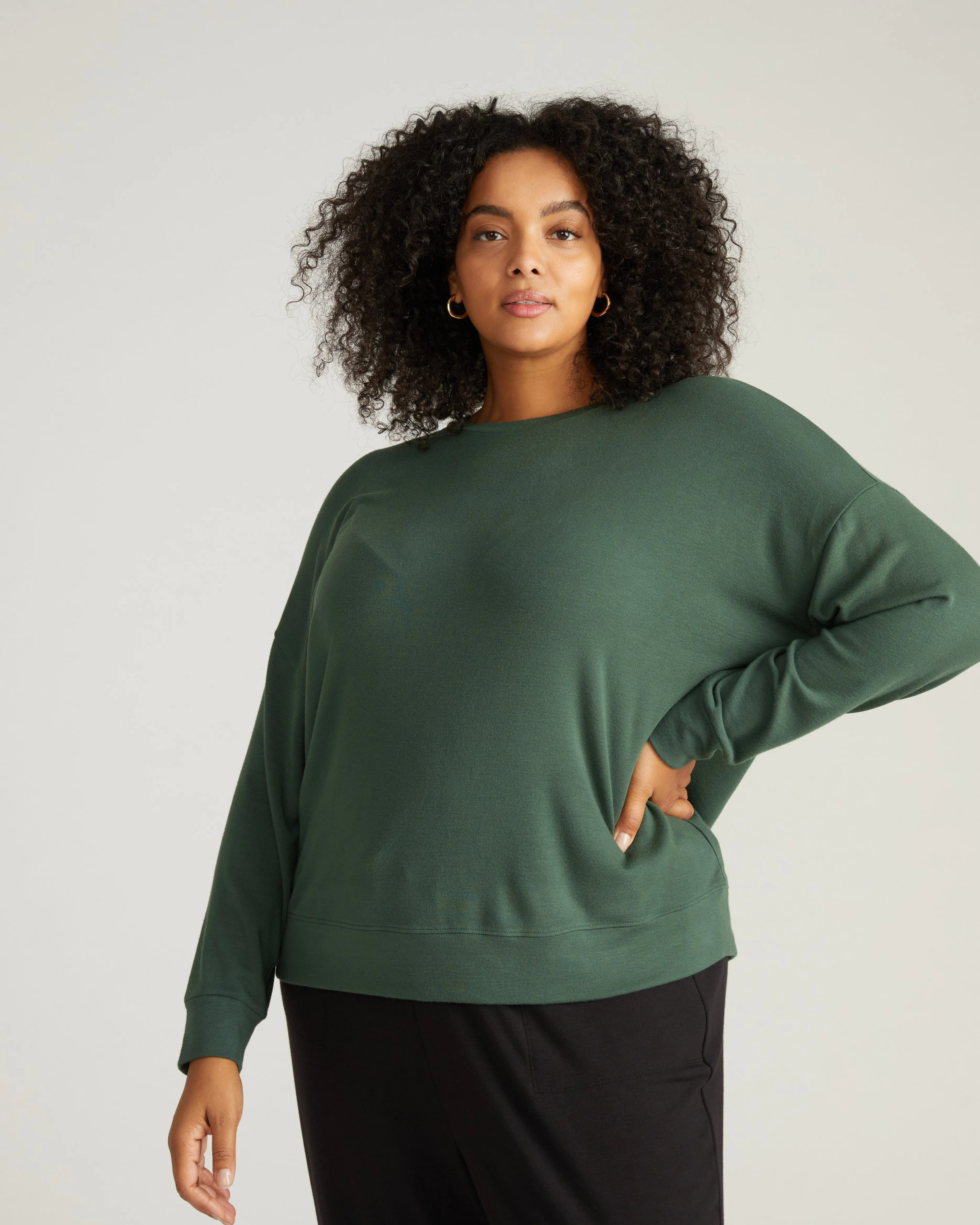 TravelKnit Sweatshirt - Conifer sold by Universal Standard