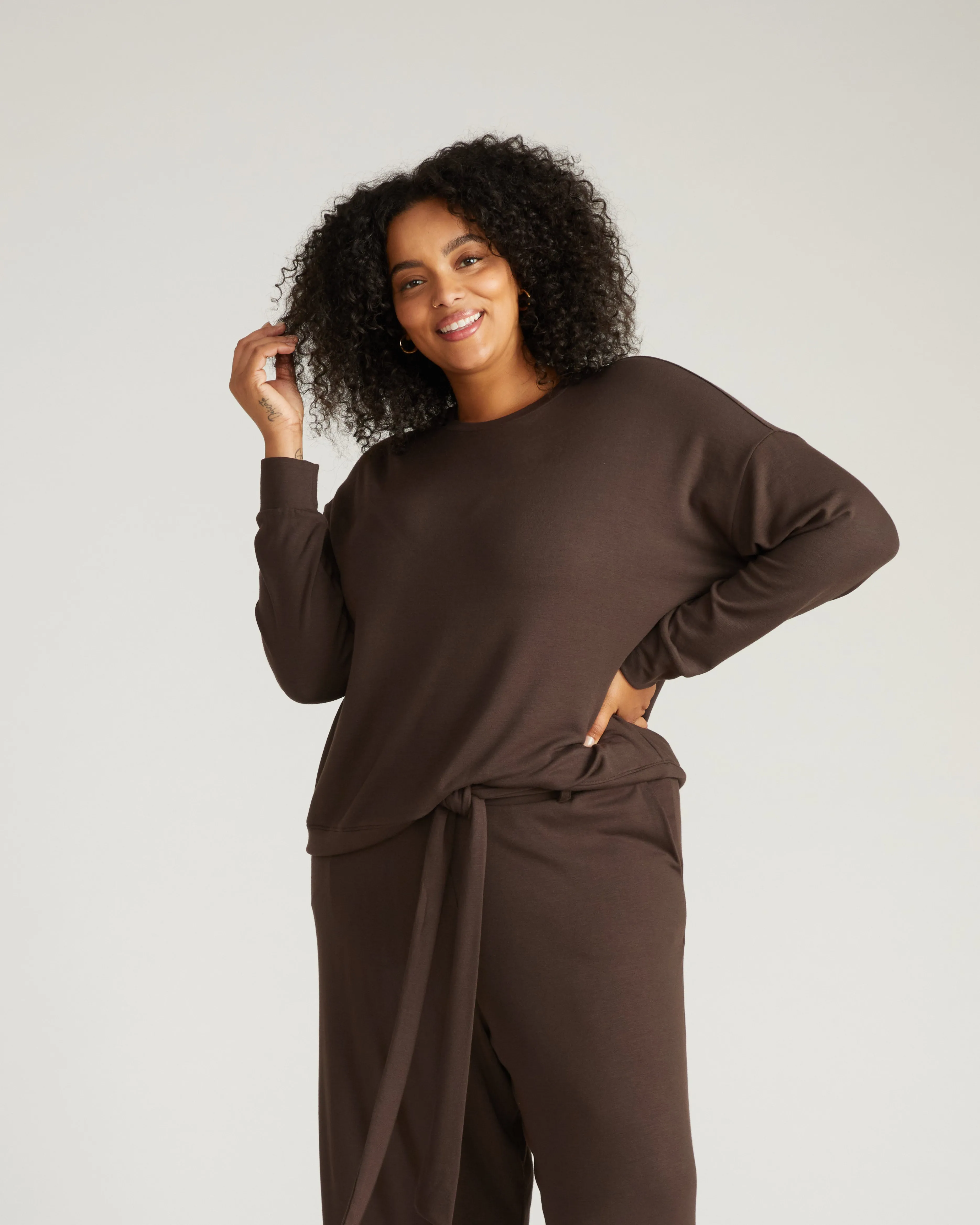 TravelKnit Sweatshirt - Espresso sold by Universal Standard