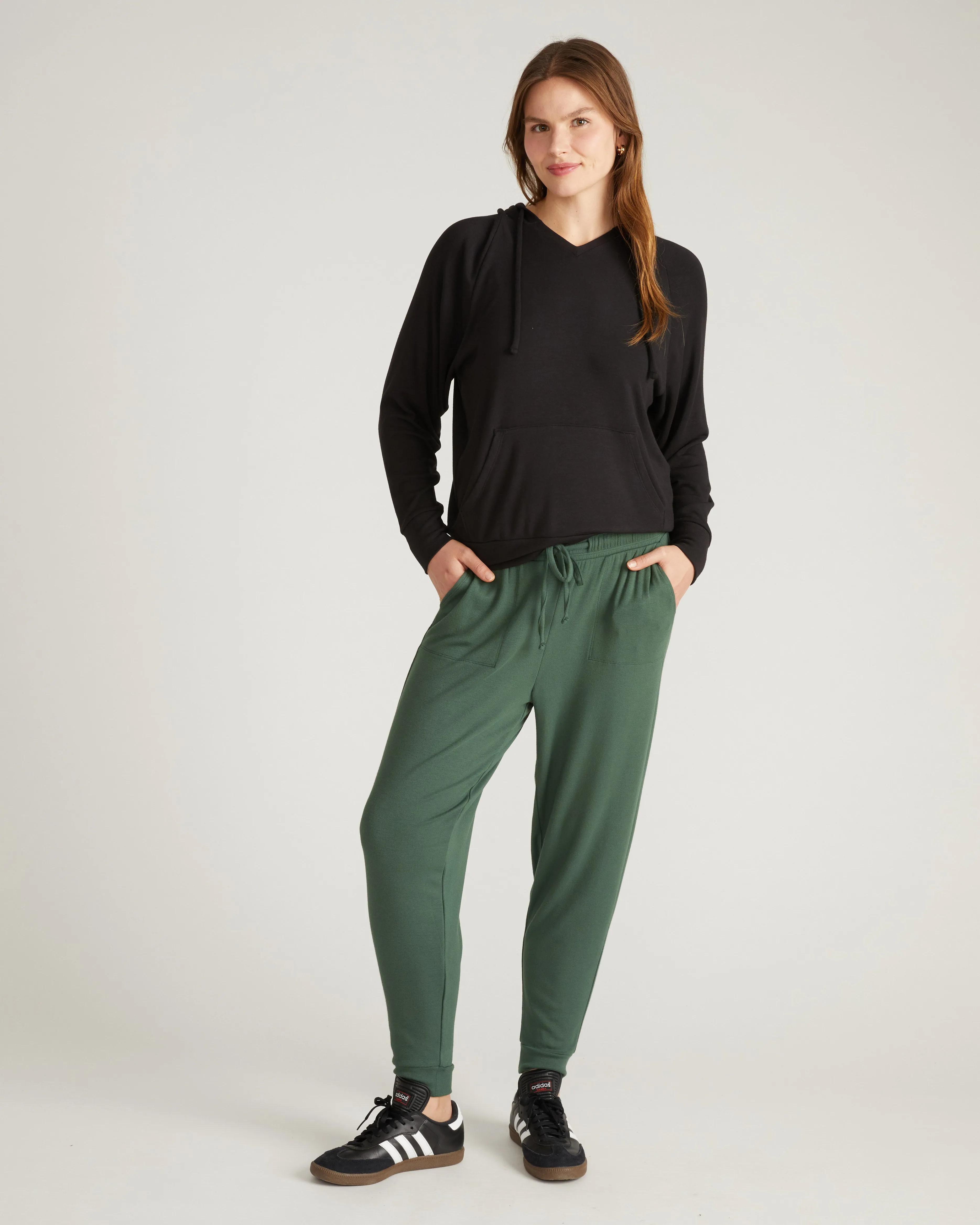 TravelKnit V Neck Hoodie - Black sold by Universal Standard