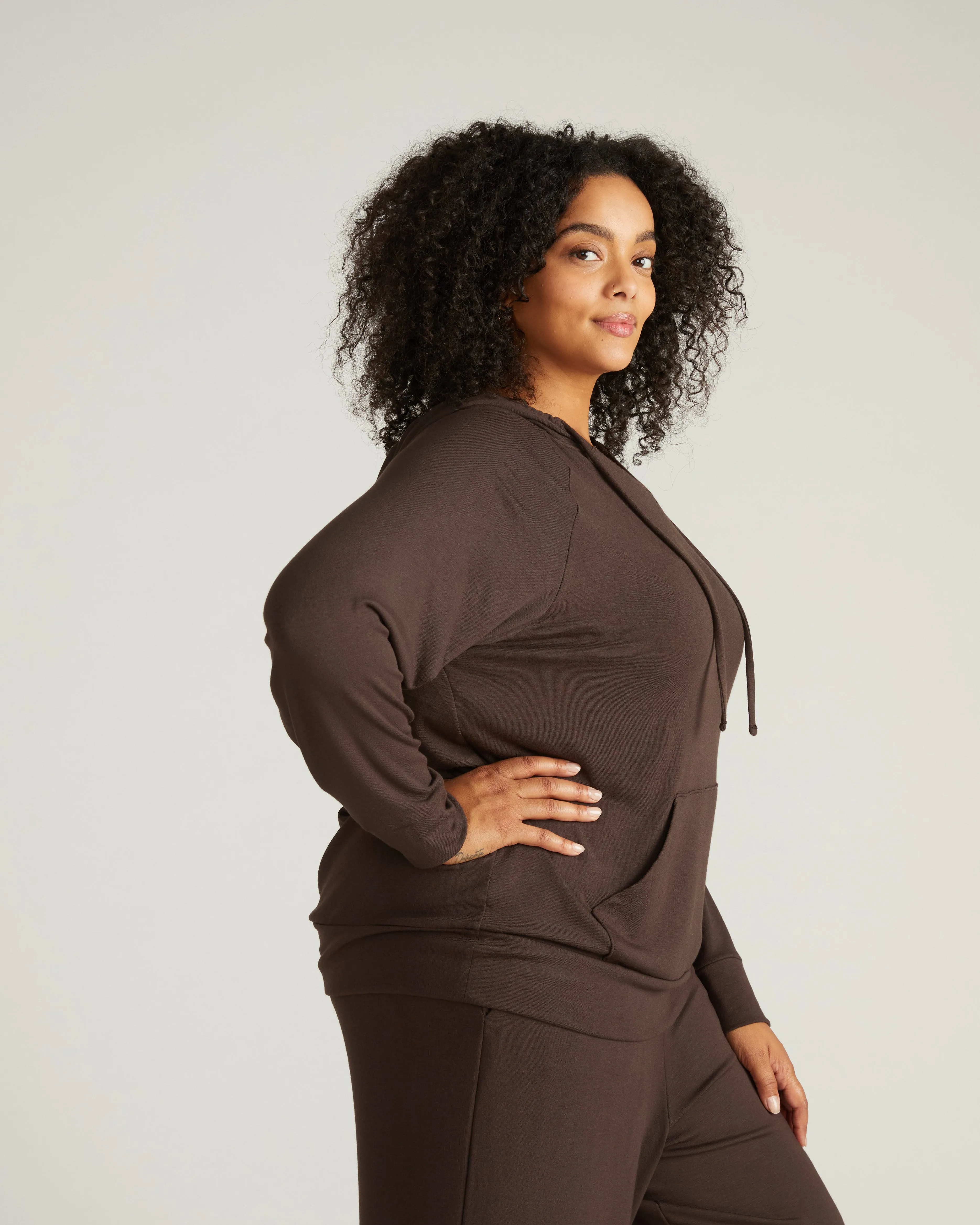 TravelKnit V Neck Hoodie - Espresso sold by Universal Standard product image thumbnail 2