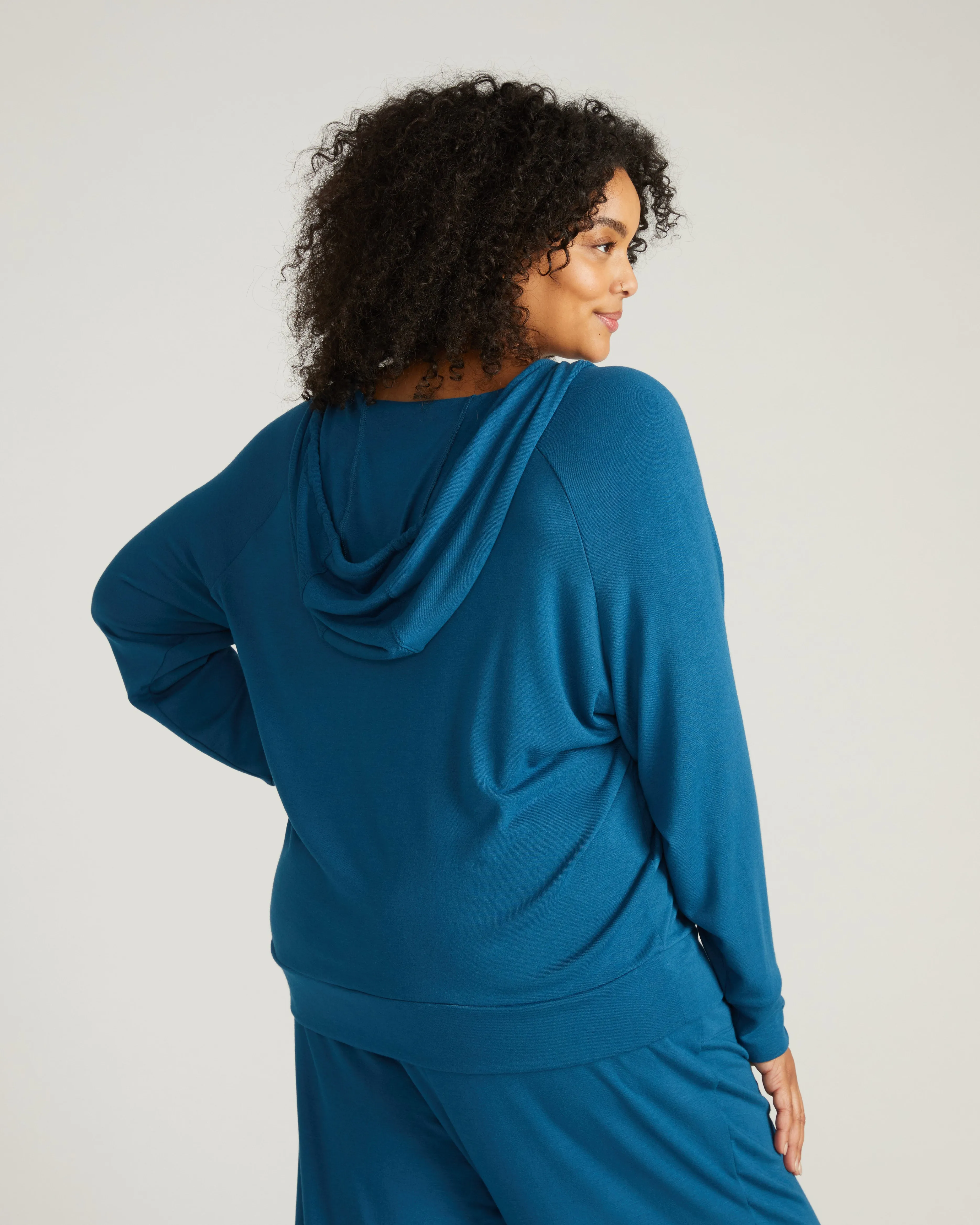 TravelKnit V Neck Hoodie - Blue Teal sold by Universal Standard product image thumbnail 3